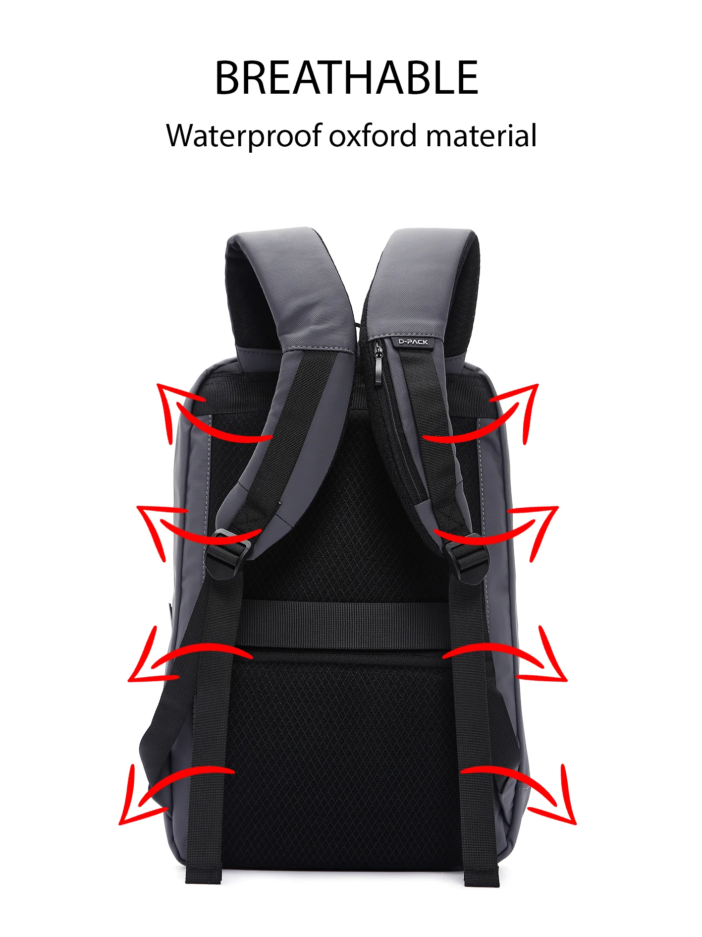 D-Pack Unisex Gri Teknolojik Kumaş Hardcase Sırt Çantası - Image 19