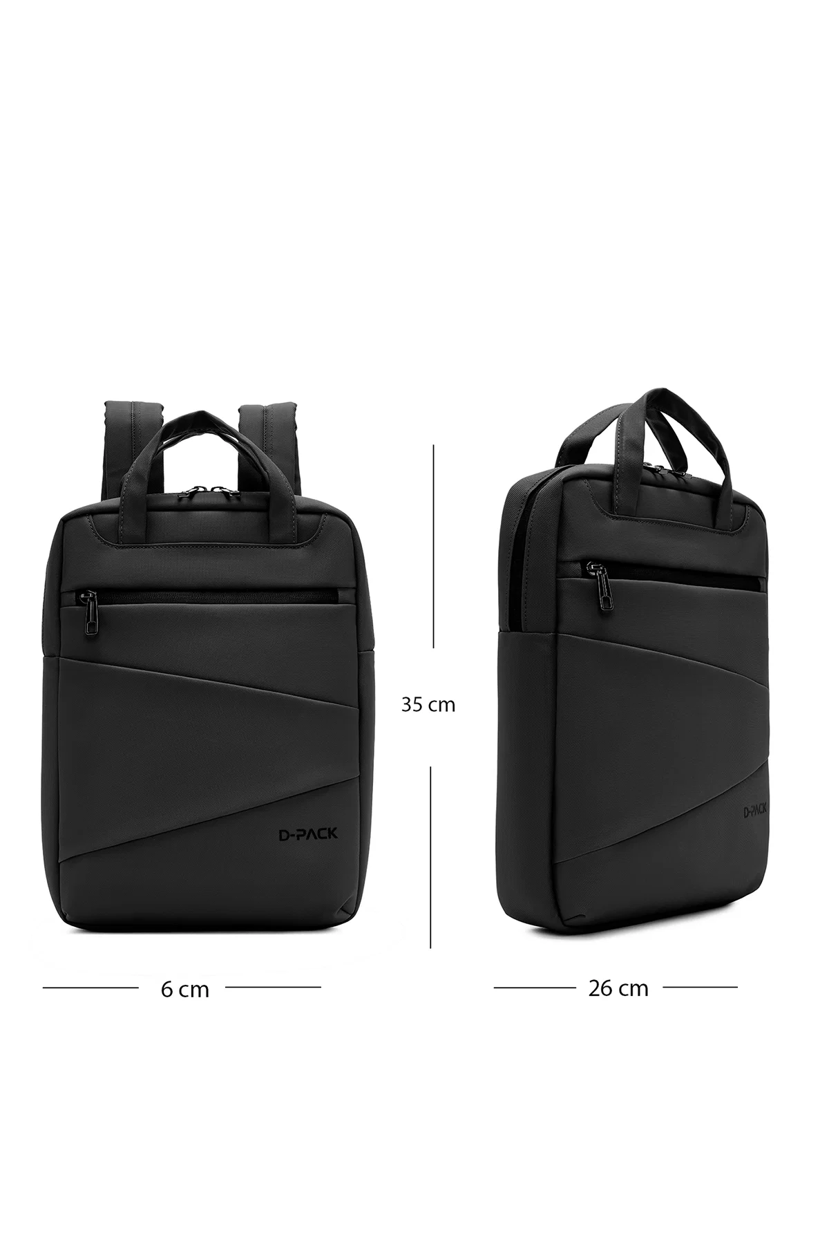 D-Pack Unisex Siyah Kumaş Sırt Çantası - Image 4
