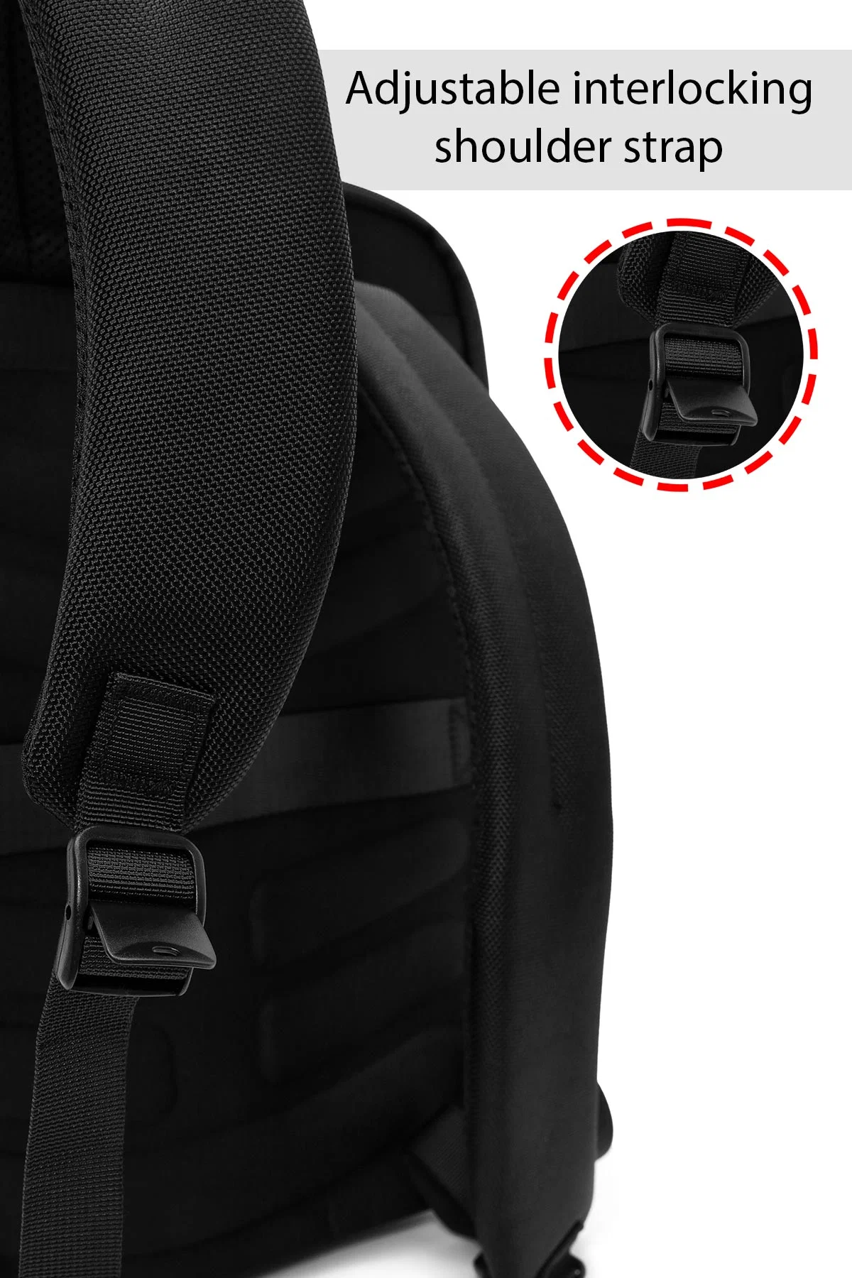 D-Pack Unisex Siyah Kumaş Sırt Çantası - Image 4