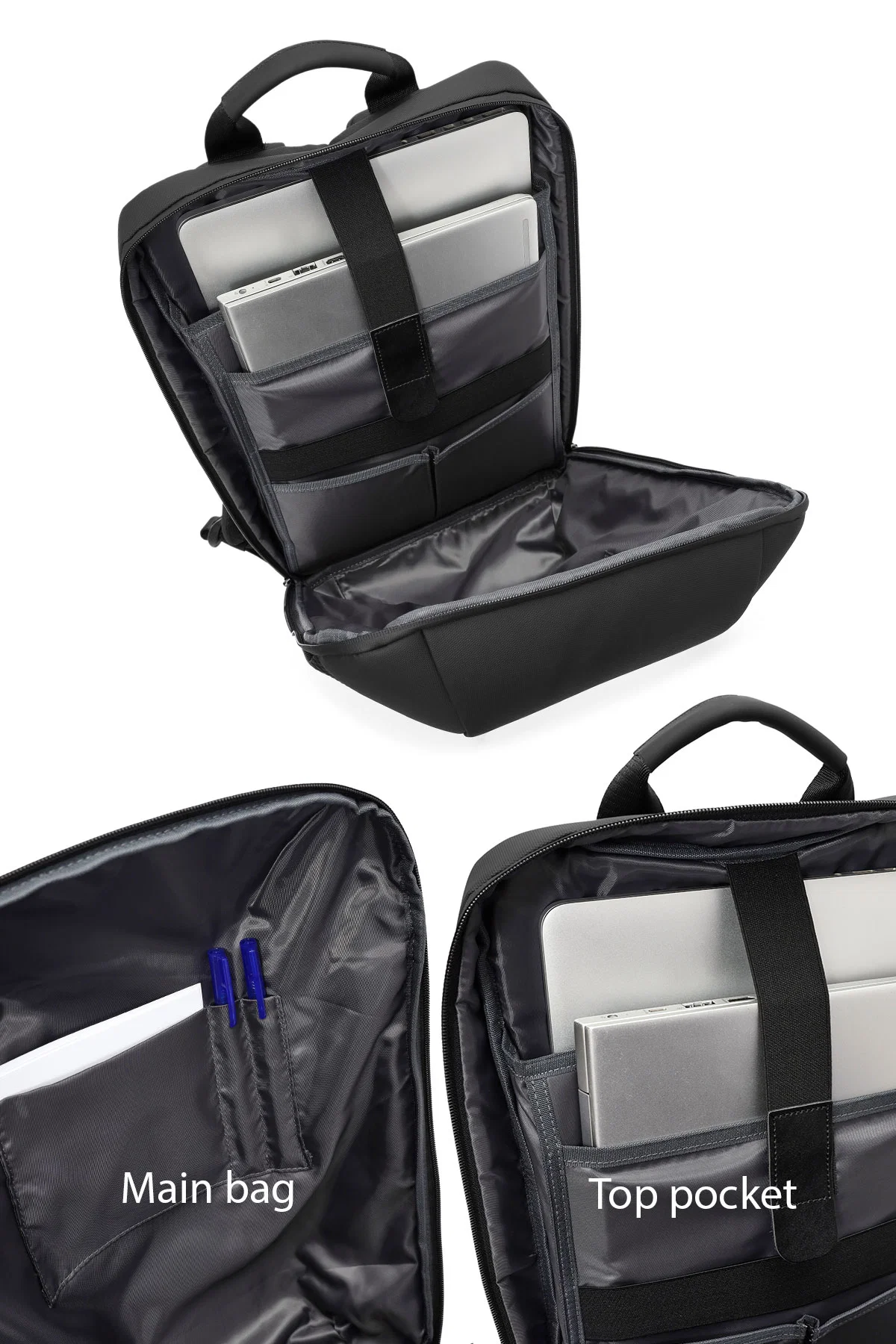 D-Pack Unisex Siyah Kumaş Sırt Çantası - Image 9