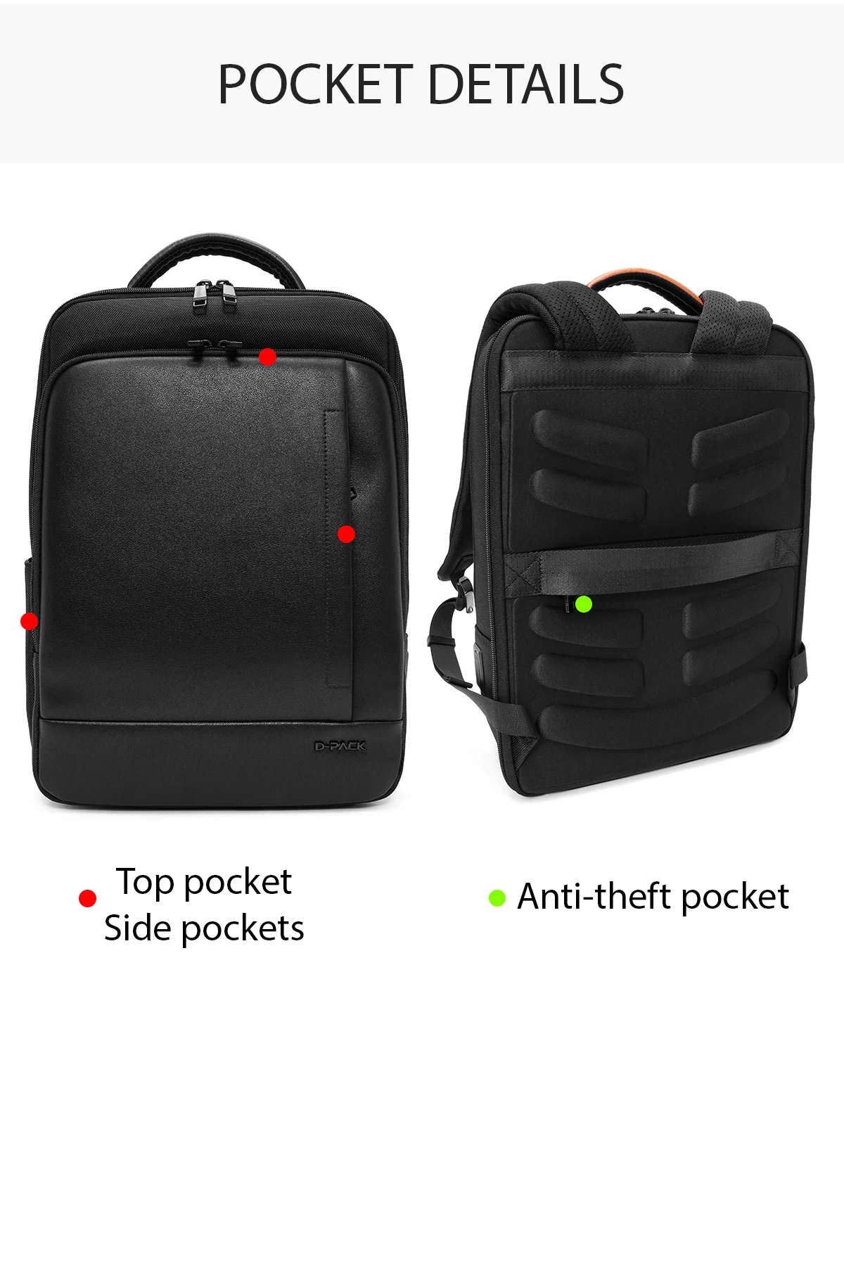 D-Pack Unisex Siyah Sırt Çantası - Image 4