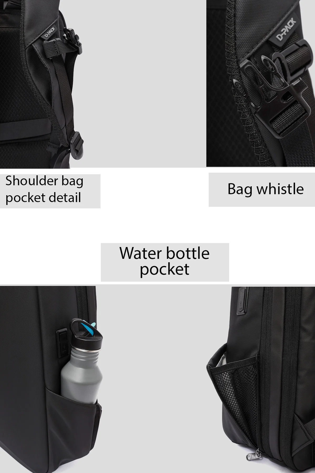 D-Pack Unisex Siyah Sırt Çantası - Image 8