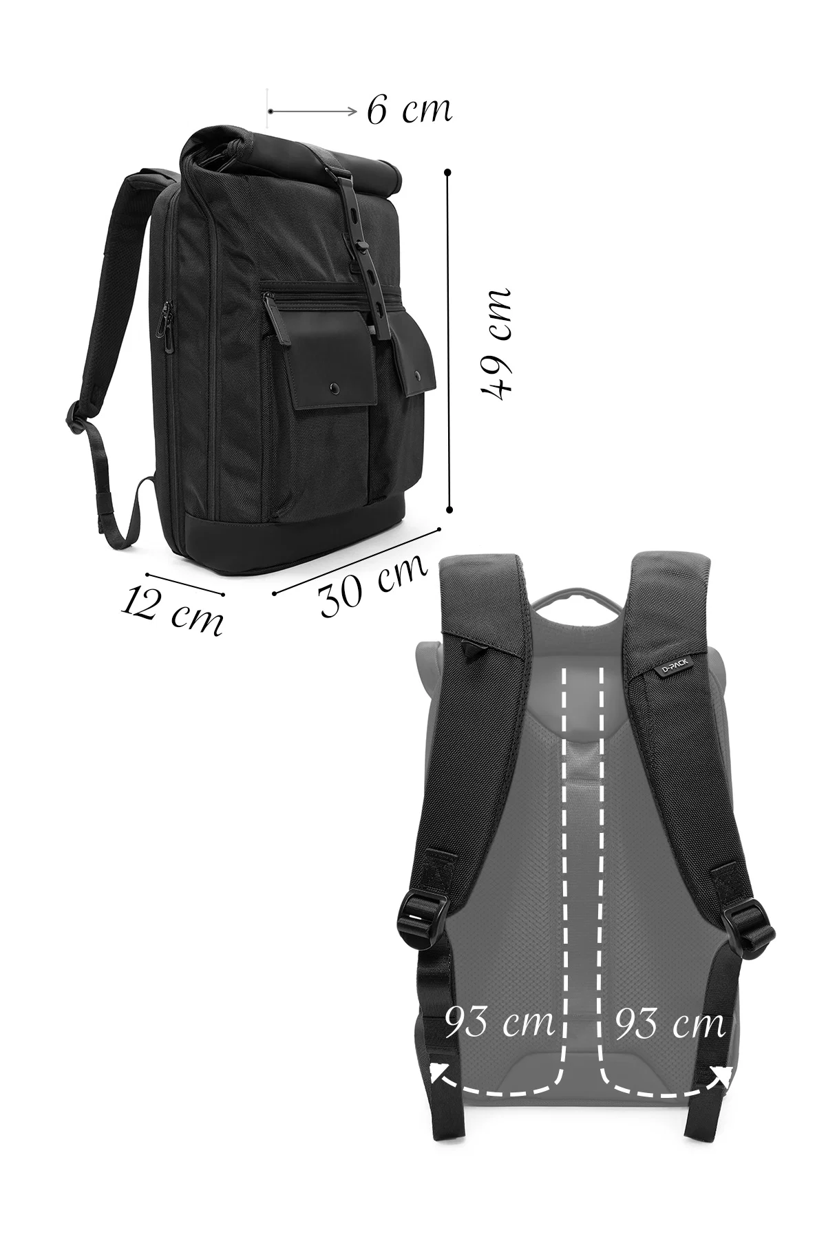 D-Pack Unisex Siyah Sırt Çantası - Image 2