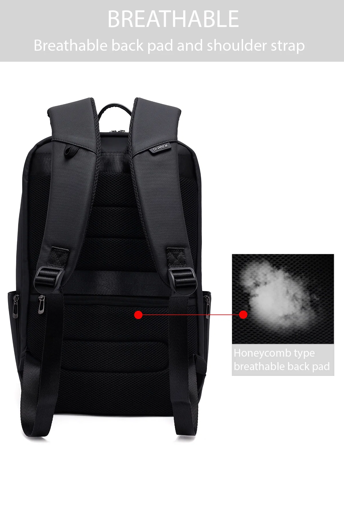 D-Pack Unisex Siyah Sırt Çantası - Image 3