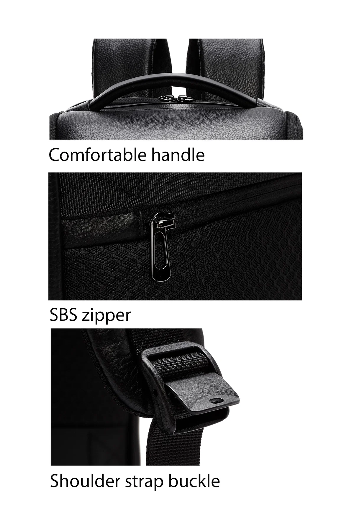 D-Pack Unisex Siyah Teknolojik Deri Sırt Çantası - Image 9