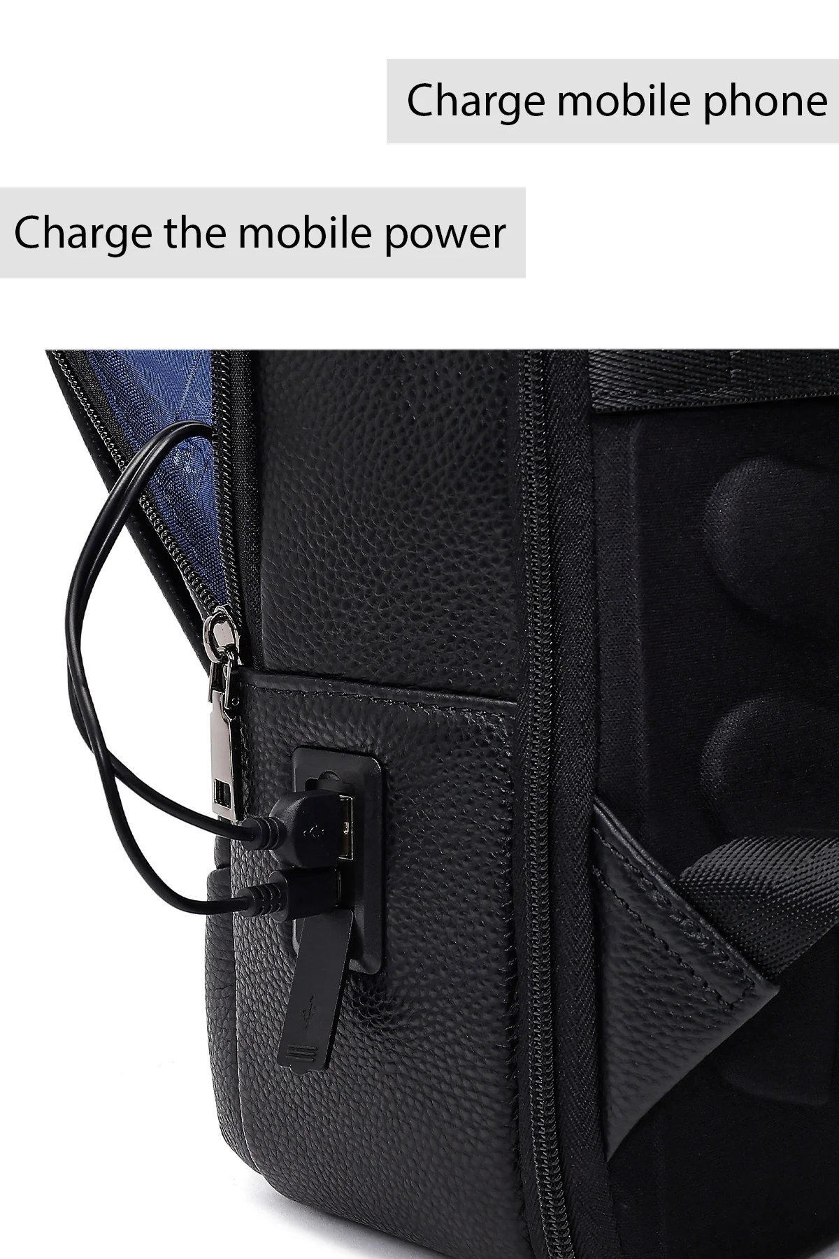 D-Pack Unisex Siyah Teknolojik Deri Sırt Çantası - Image 5