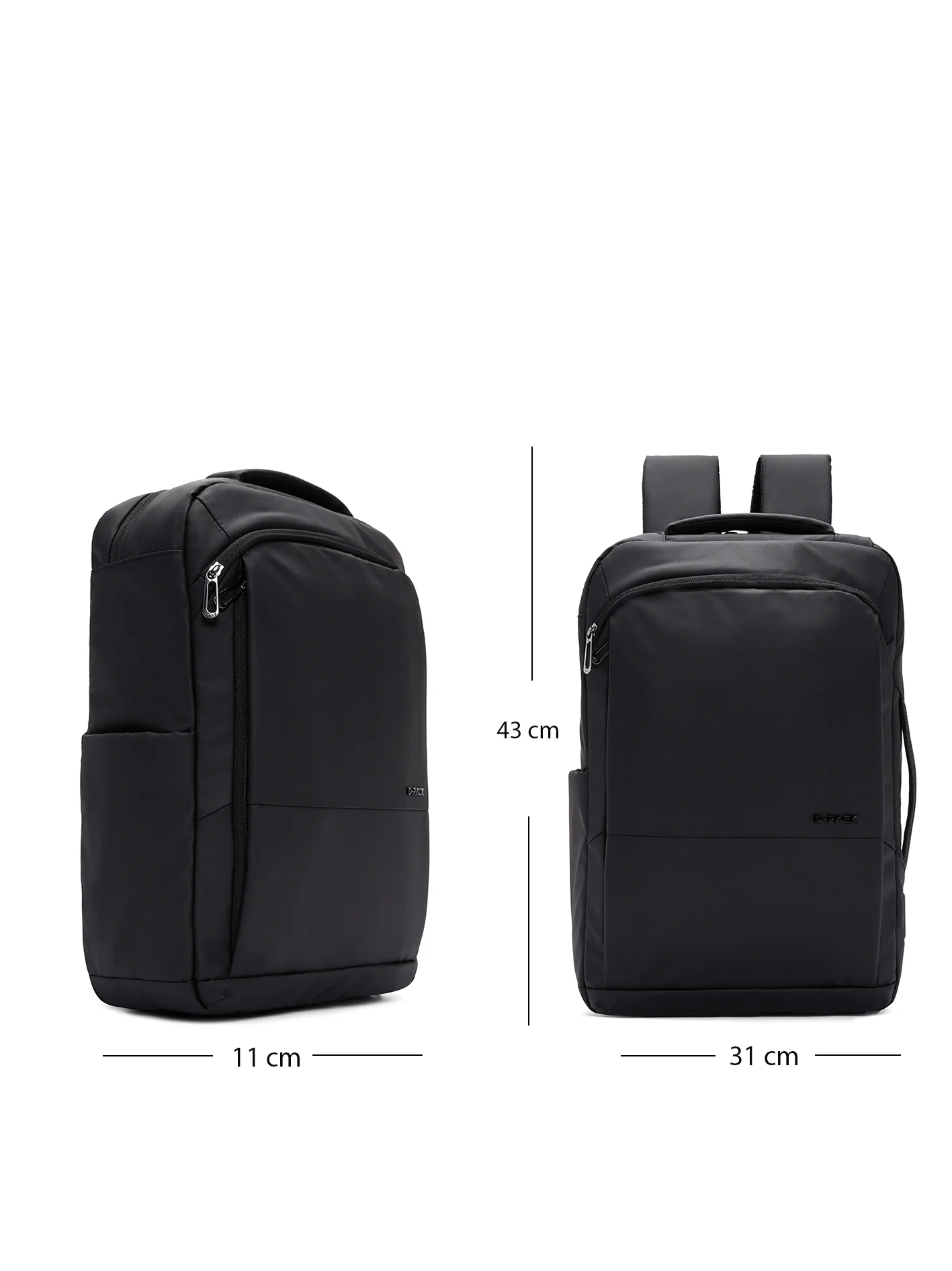 D-Pack Unisex Siyah Teknolojik Kumaş Sırt Çantası - Image 12