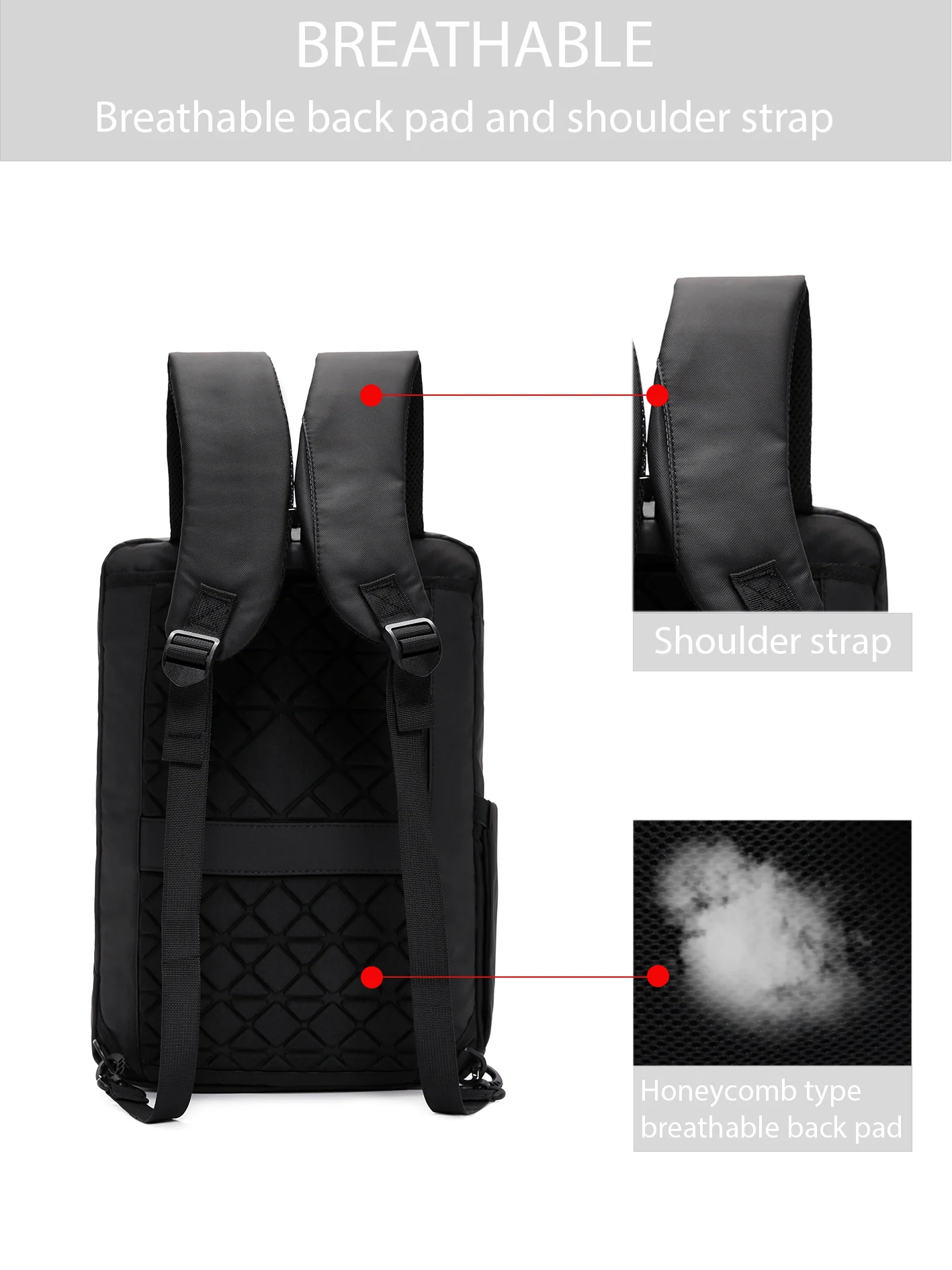 D-Pack Unisex Siyah Teknolojik Kumaş Sırt Çantası - Image 14