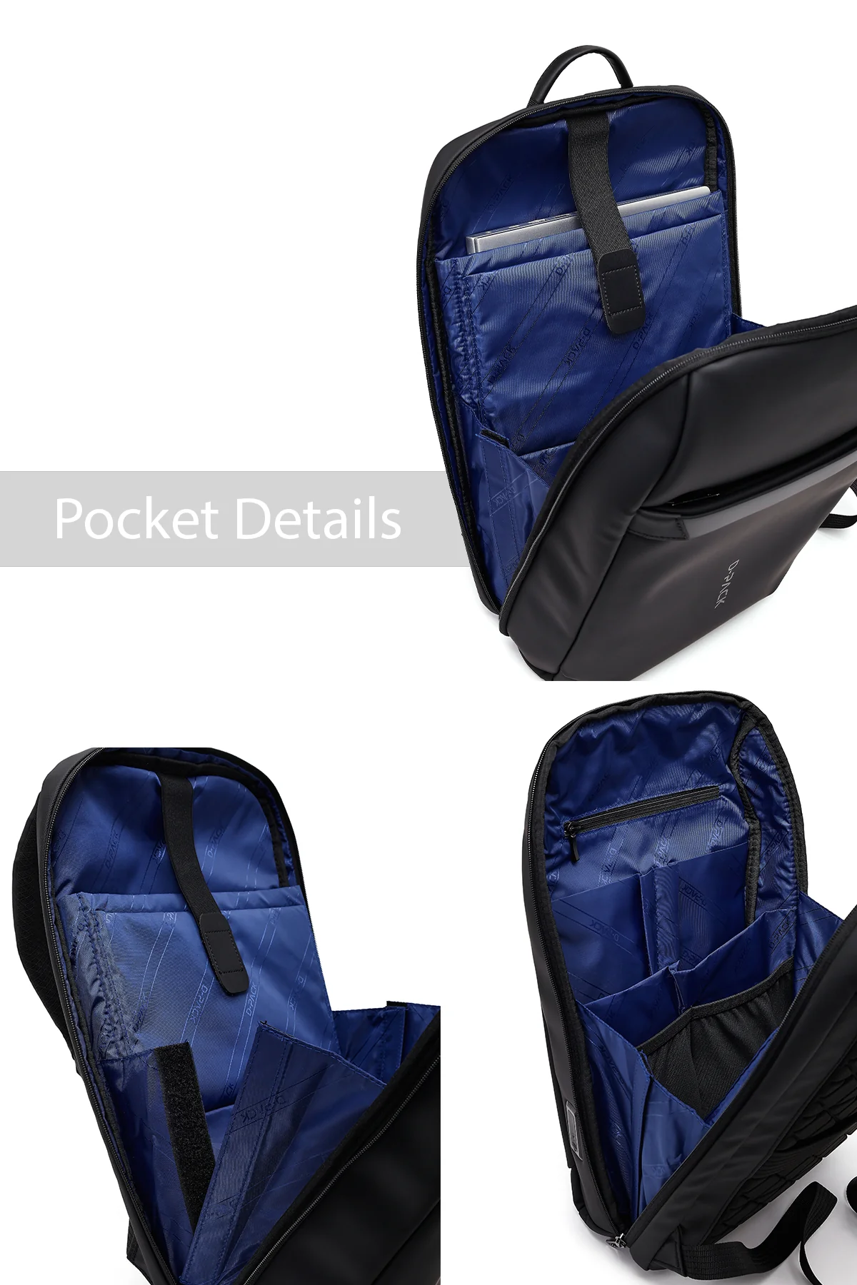 D-Pack Unisex Siyah Teknolojik Kumaş Sırt Çantası - Image 6