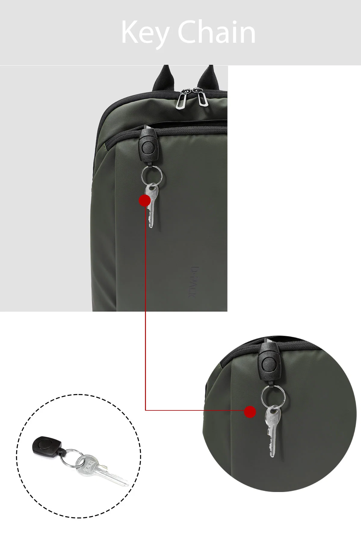 D-Pack Unisex Yeşil Kumaş Sırt Çantası - Image 8