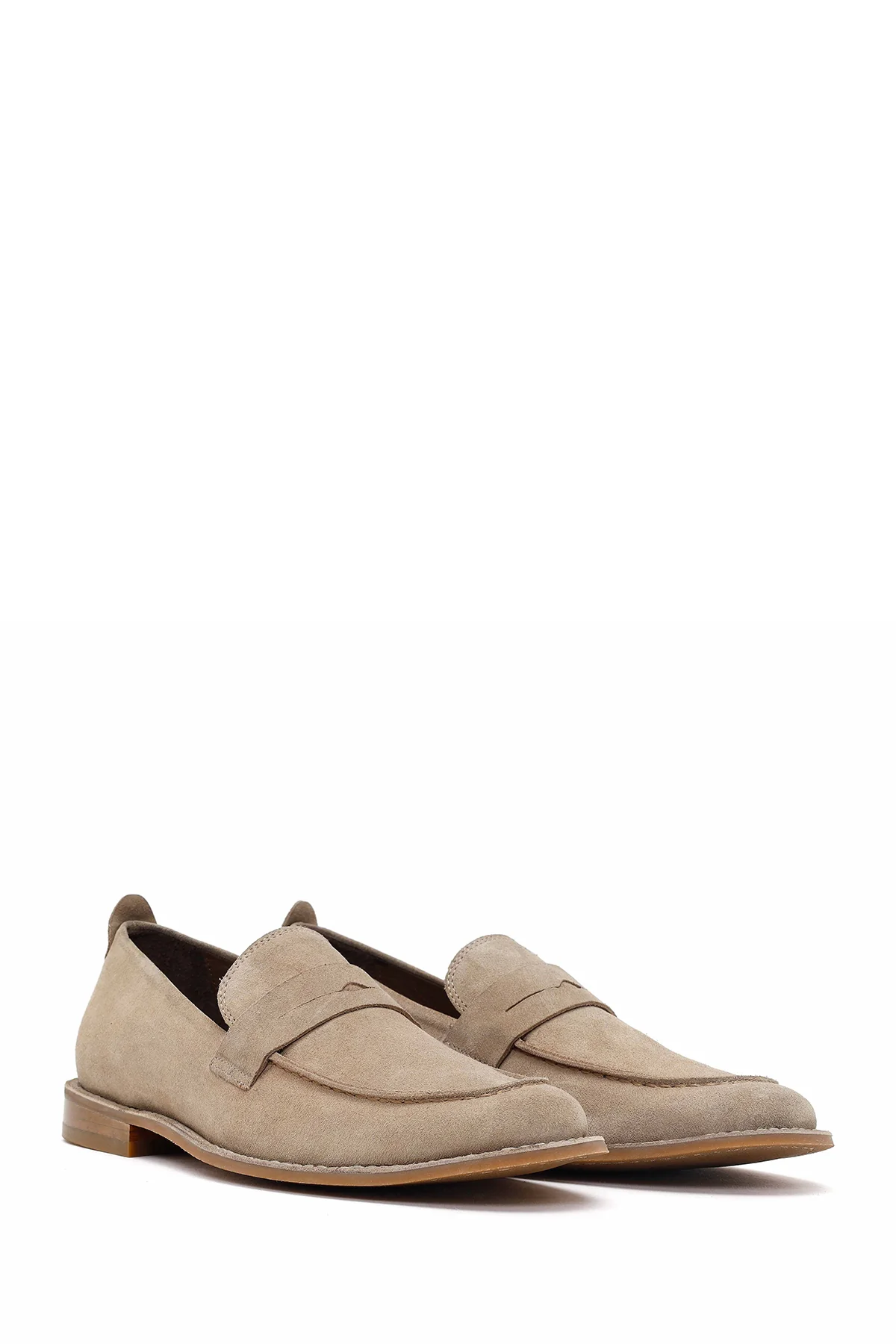Derimod Black Erkek Bej Süet Deri Klasik Loafer - Image 2