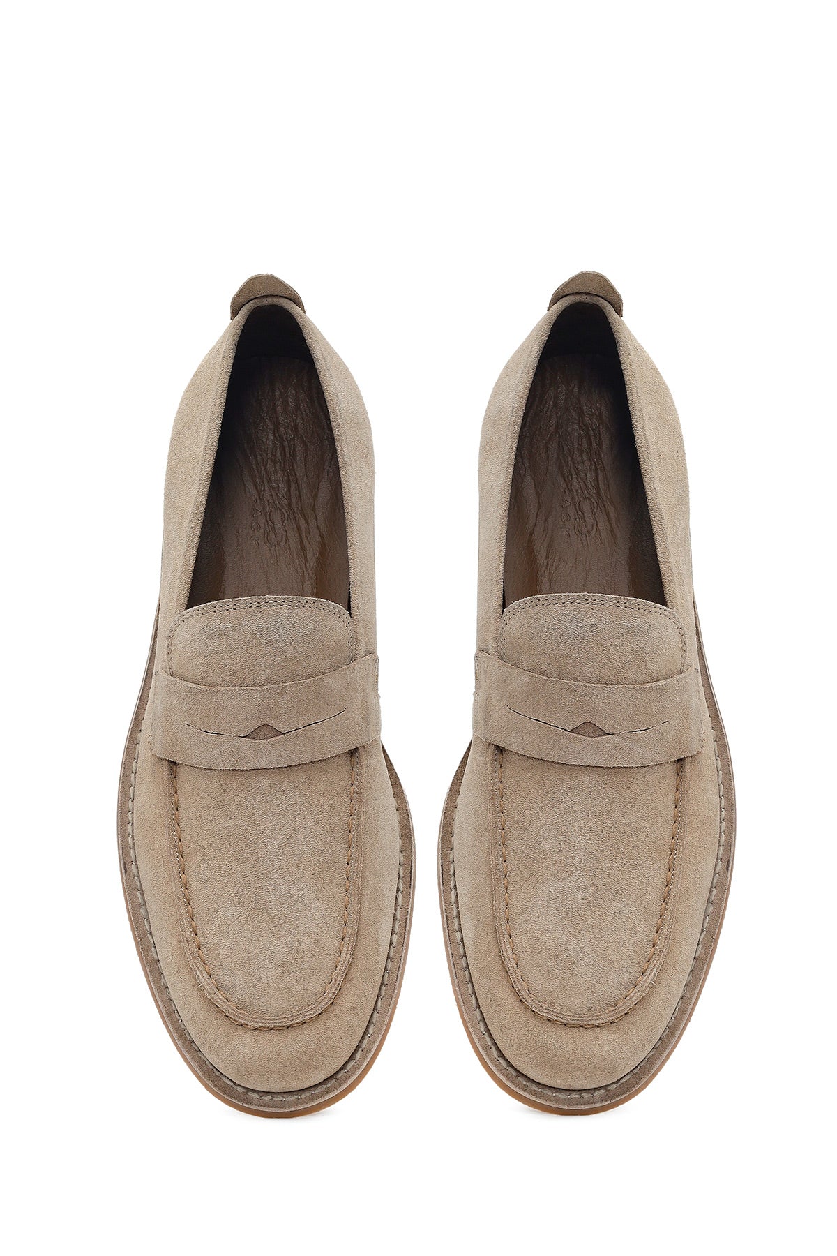 Derimod Black Erkek Bej Süet Deri Klasik Loafer - Image 4