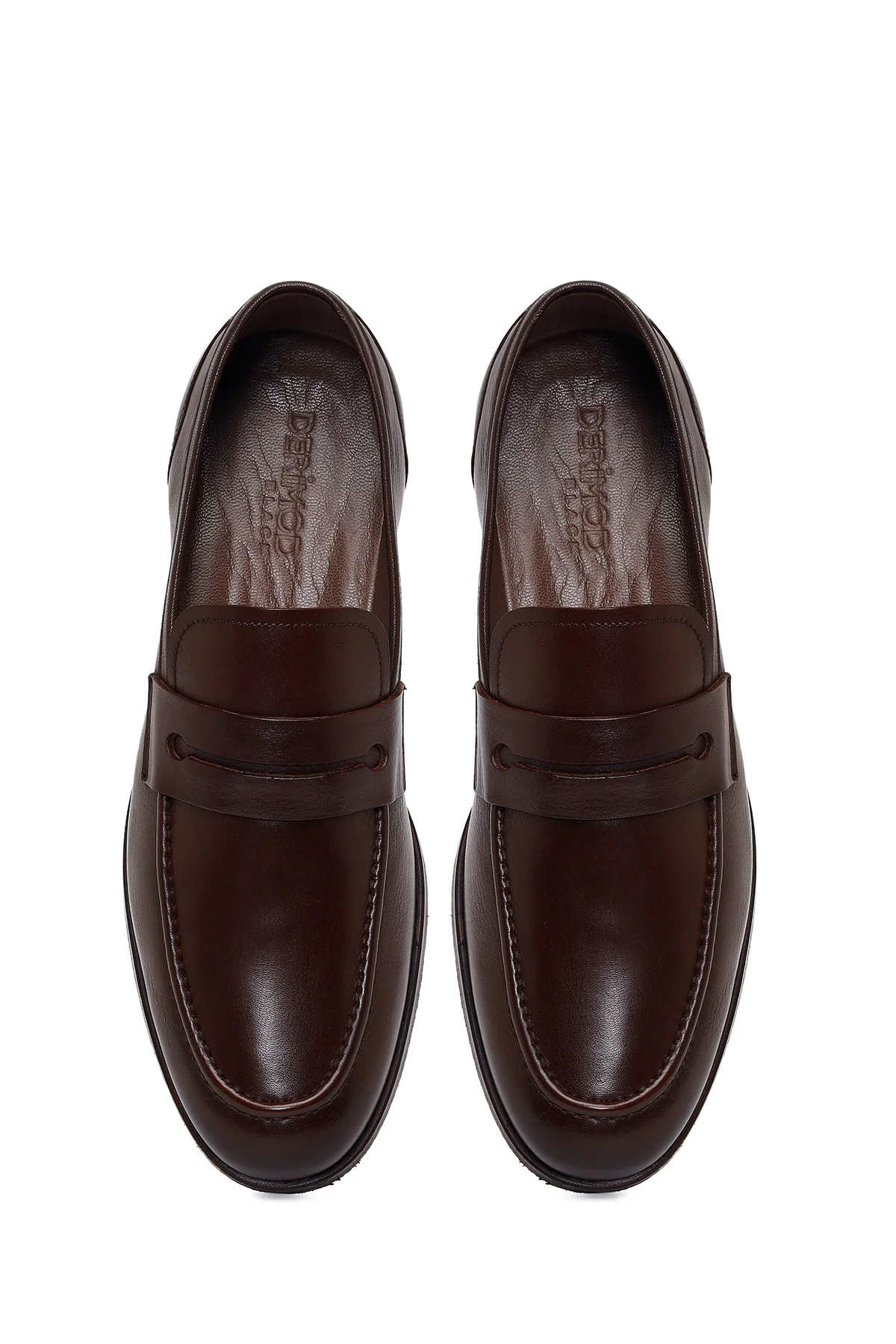 Derimod Black Erkek Kahverengi Deri Klasik Loafer - Image 4