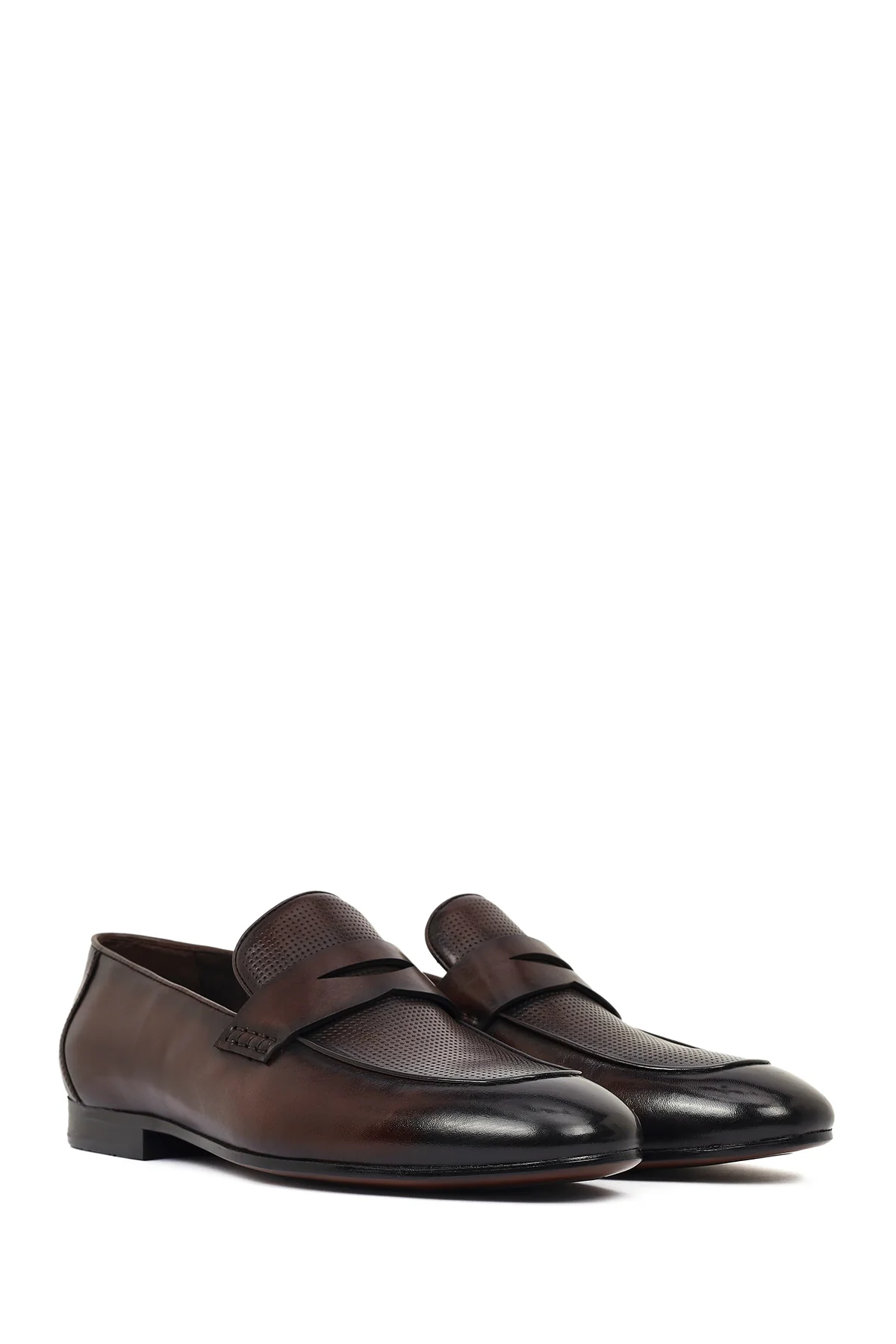 Derimod Black Erkek Kahverengi Deri Klasik Loafer - Image 2