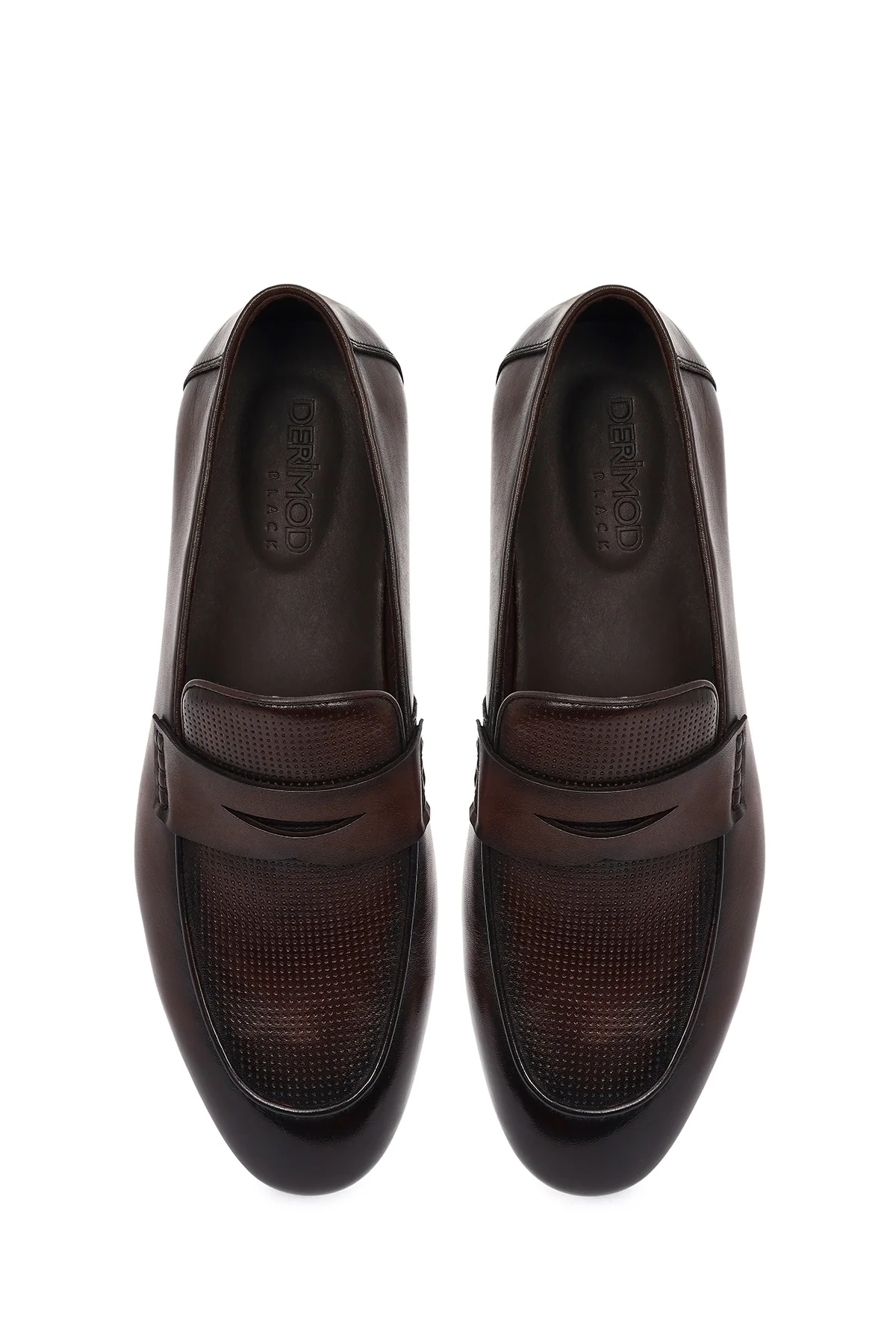 Derimod Black Erkek Kahverengi Deri Klasik Loafer - Image 4