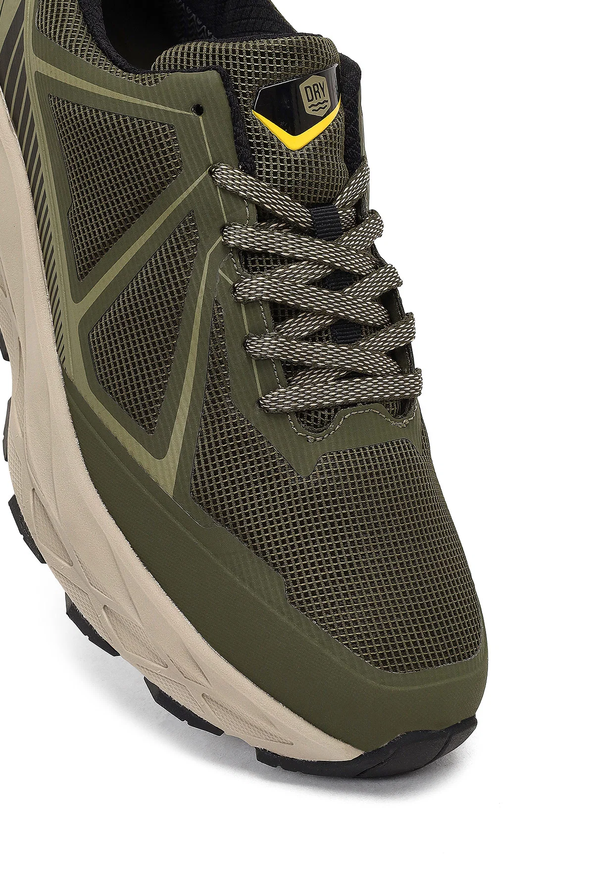 Derimod Dry Erkek Haki Bağcıklı Kalın Tabanlı Kumaş Sneaker - Image 9