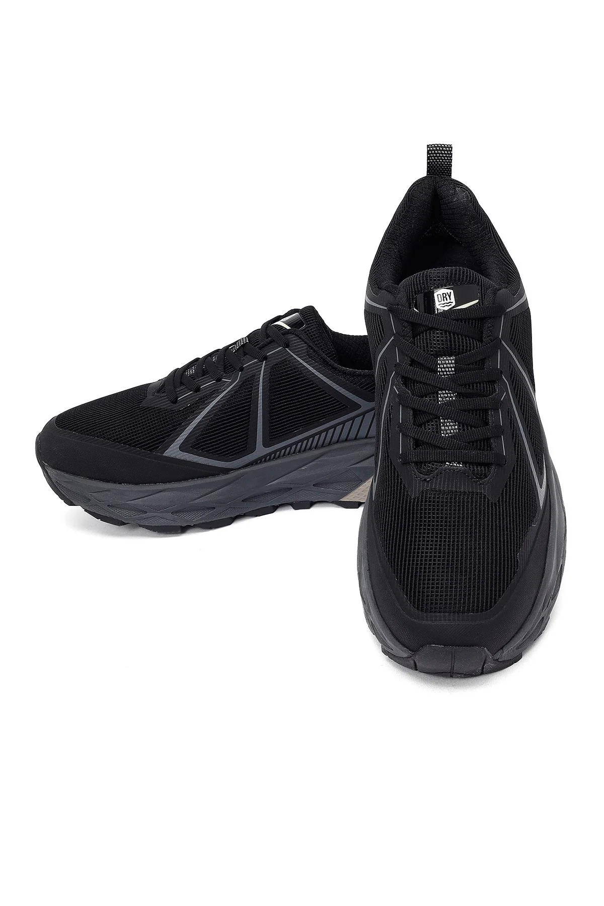Derimod Dry Erkek Siyah Bağcıklı Kalın Tabanlı Kumaş Sneaker - Image 10