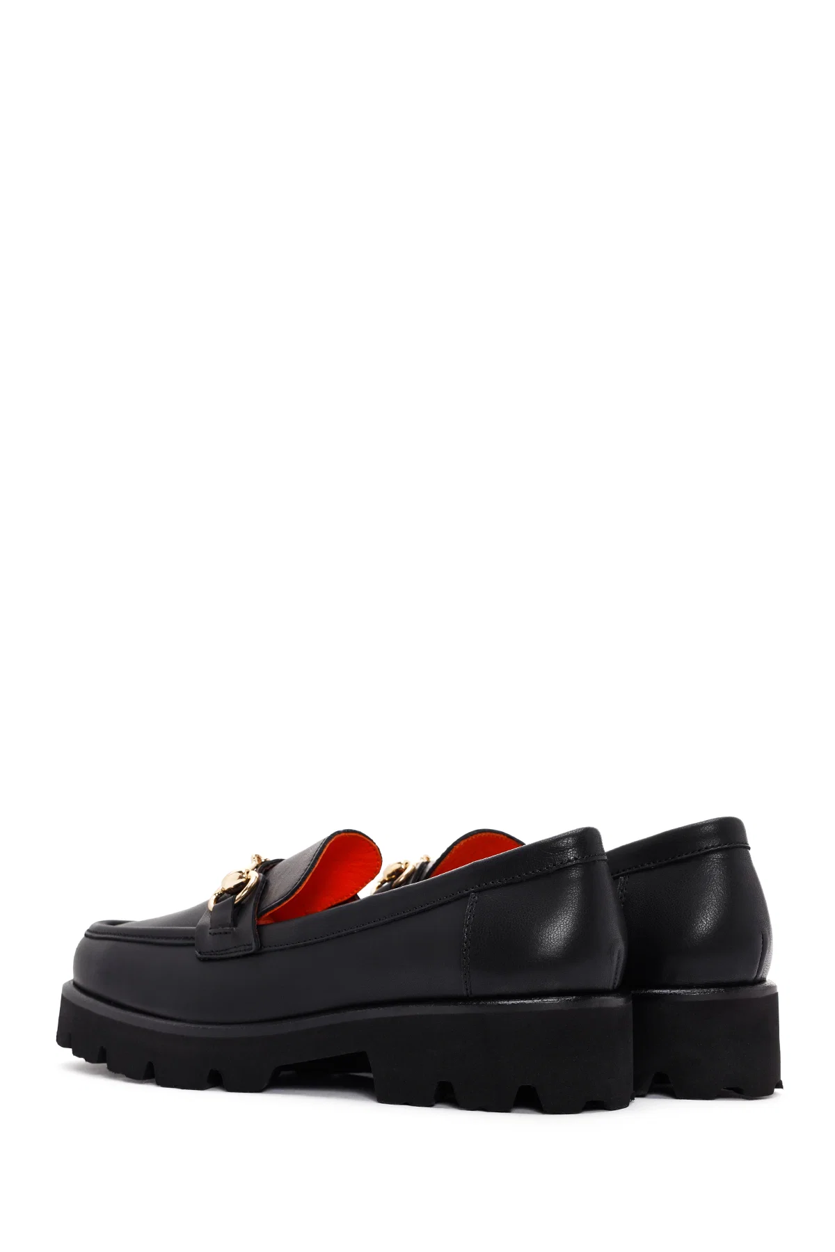 Derimod Flex Kadın Siyah Deri Maskülen Loafer - Image 5