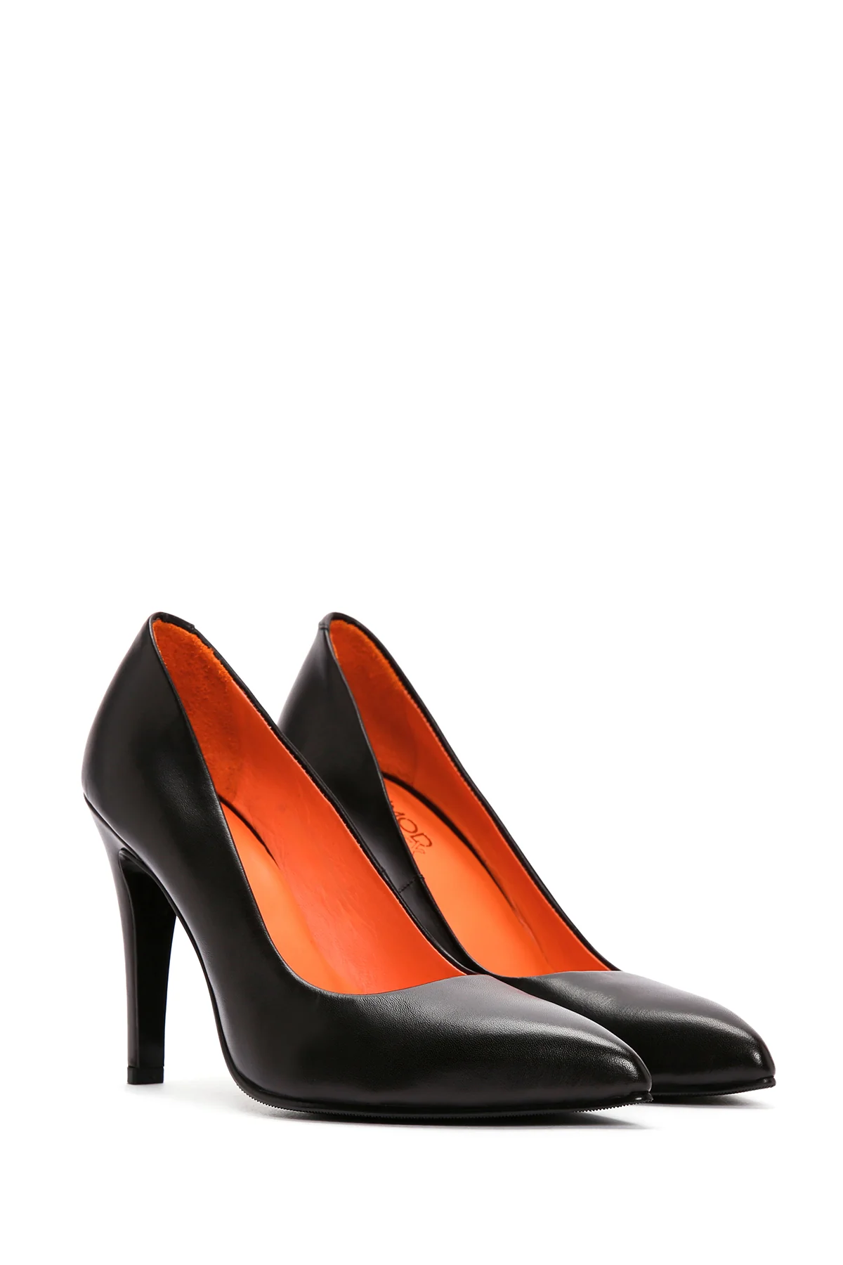 Derimod Flex Kadın Siyah İnce Topuklu Deri Stiletto - Image 4