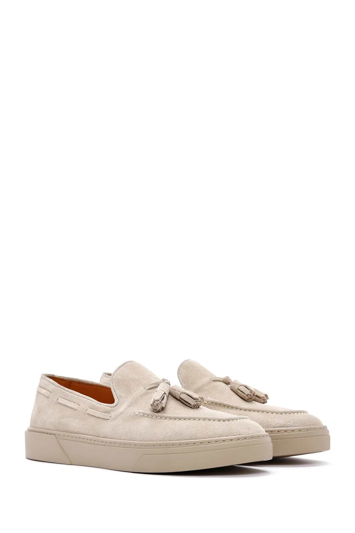 Derimod Fly Erkek Bej Süet Deri Casual Loafer - Image 3
