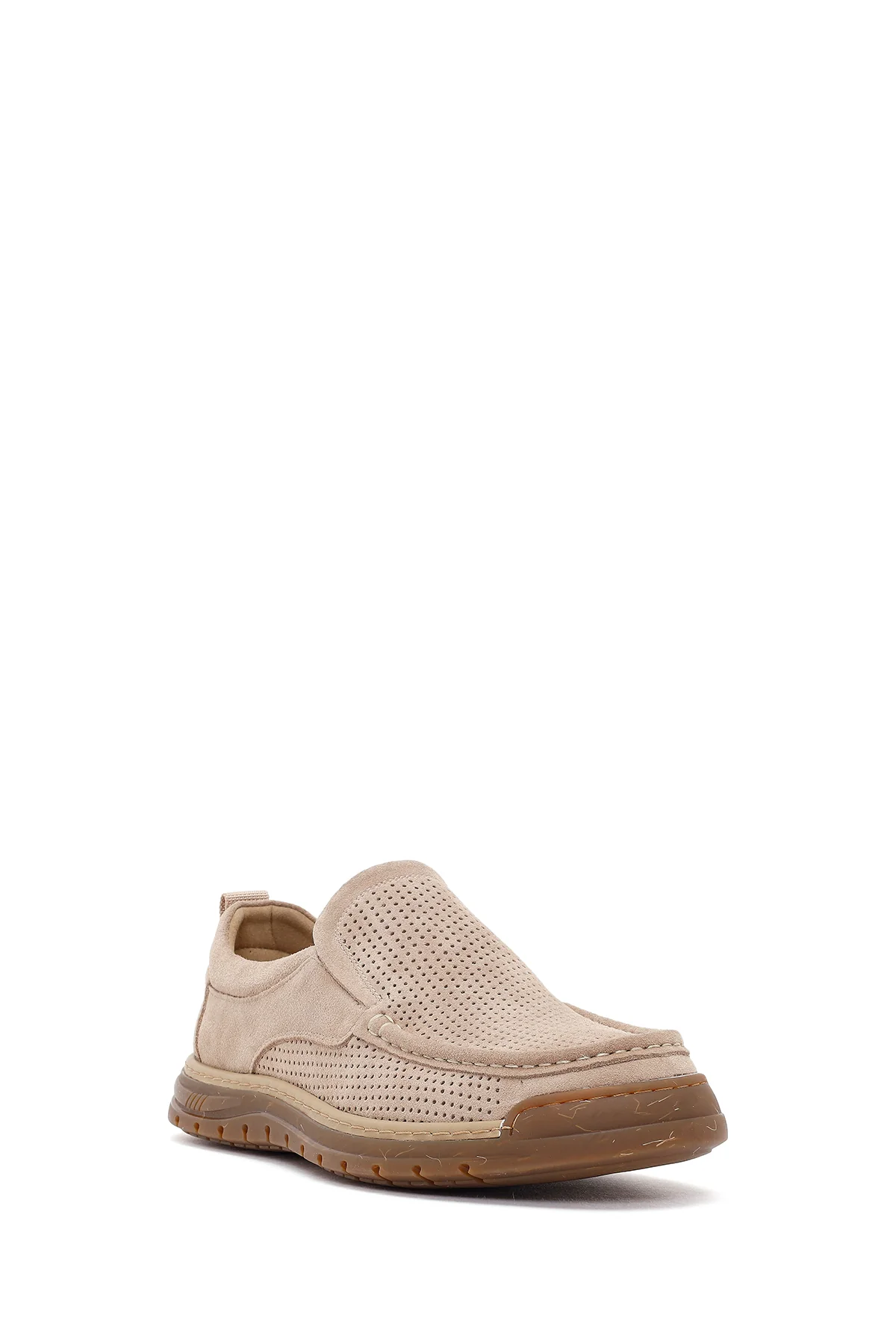Derimod Fly Erkek Bej Süet Deri Casual Loafer - Image 7