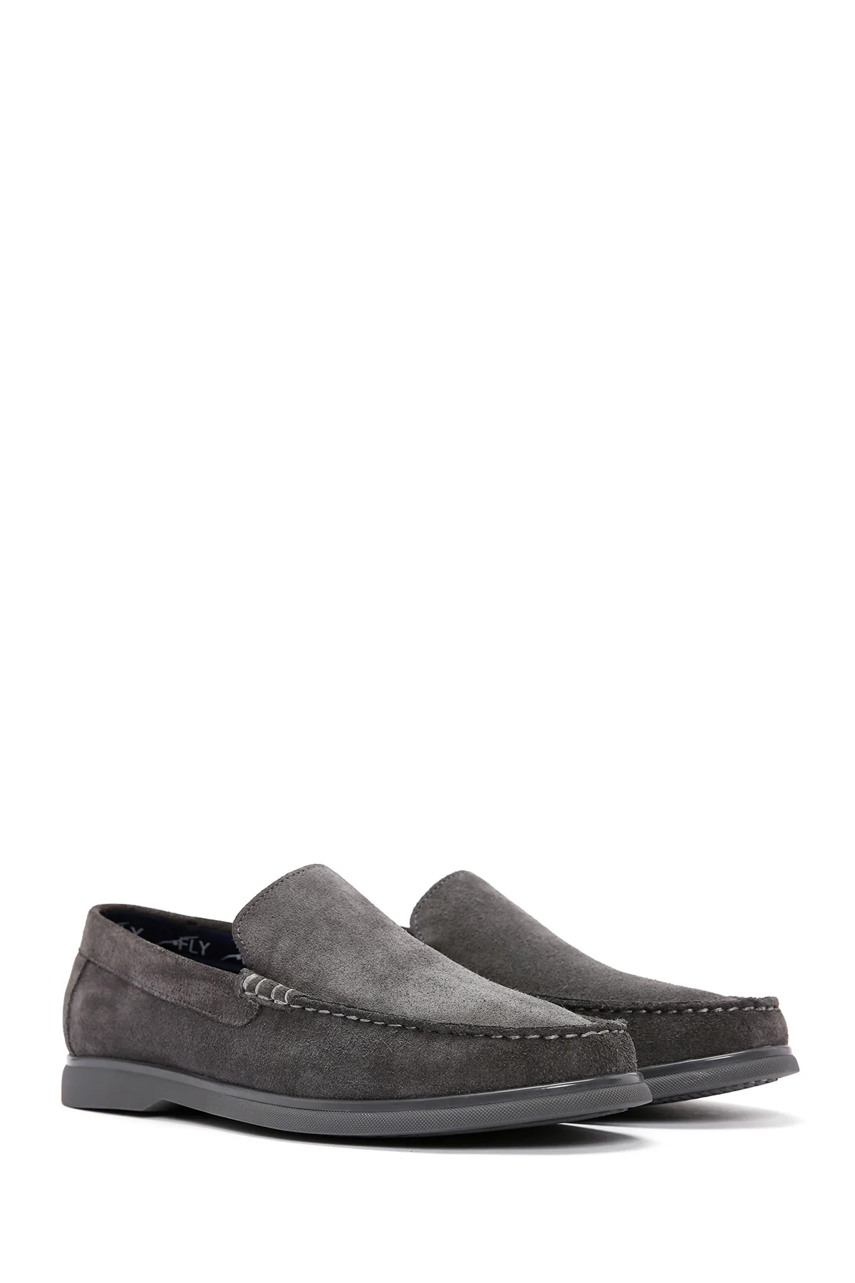 Derimod Fly Erkek Gri Süet Deri Loafer - Image 3