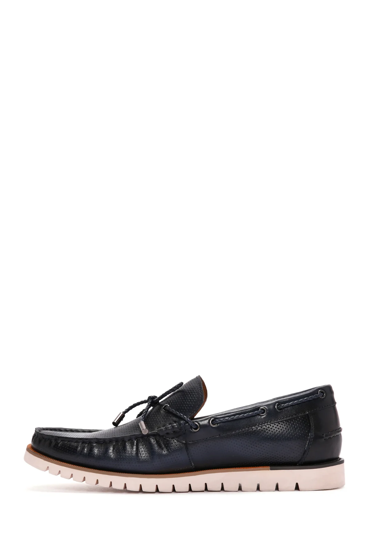 Derimod Fly Erkek Lacivert Deri Casual Loafer - Image 2