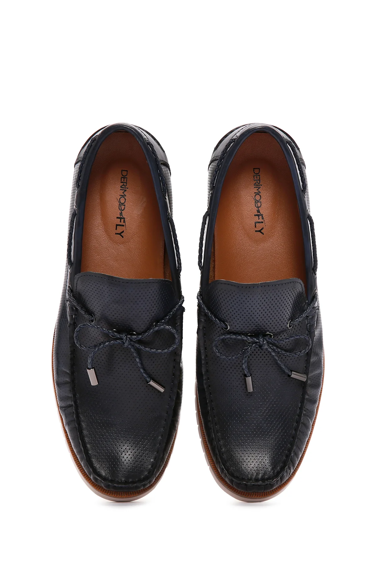 Derimod Fly Erkek Lacivert Deri Casual Loafer - Image 7