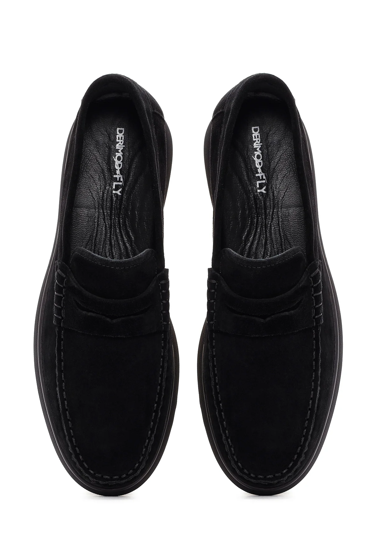 Derimod Fly Erkek Siyah Süet Deri Casual Loafer - Image 7