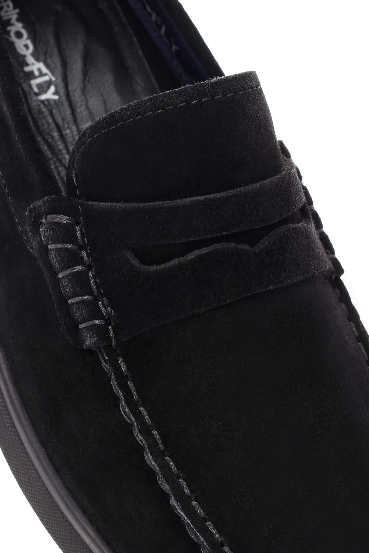 Derimod Fly Erkek Siyah Süet Deri Casual Loafer - Image 9