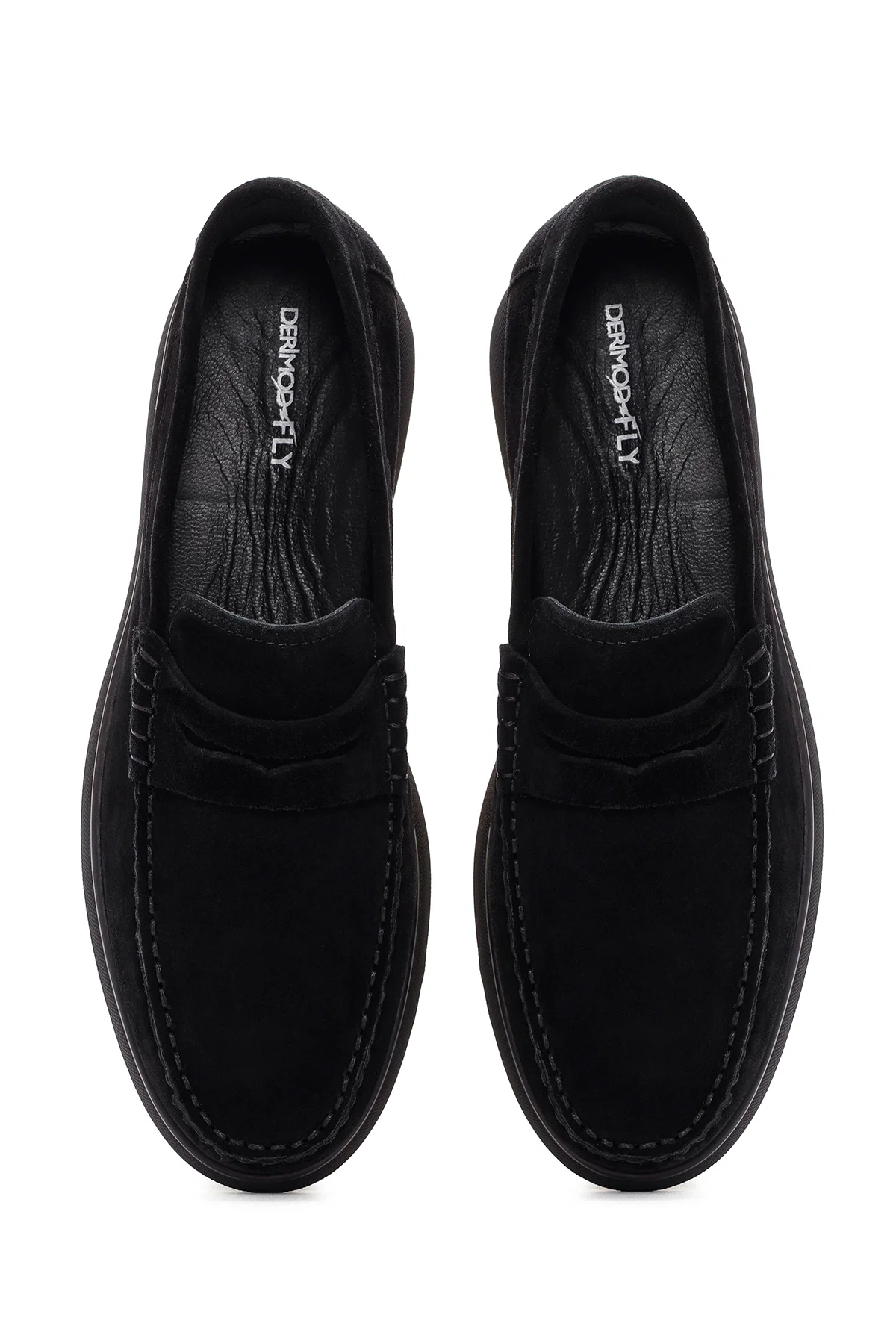 Derimod Fly Erkek Siyah Süet Deri Casual Loafer - Image 7
