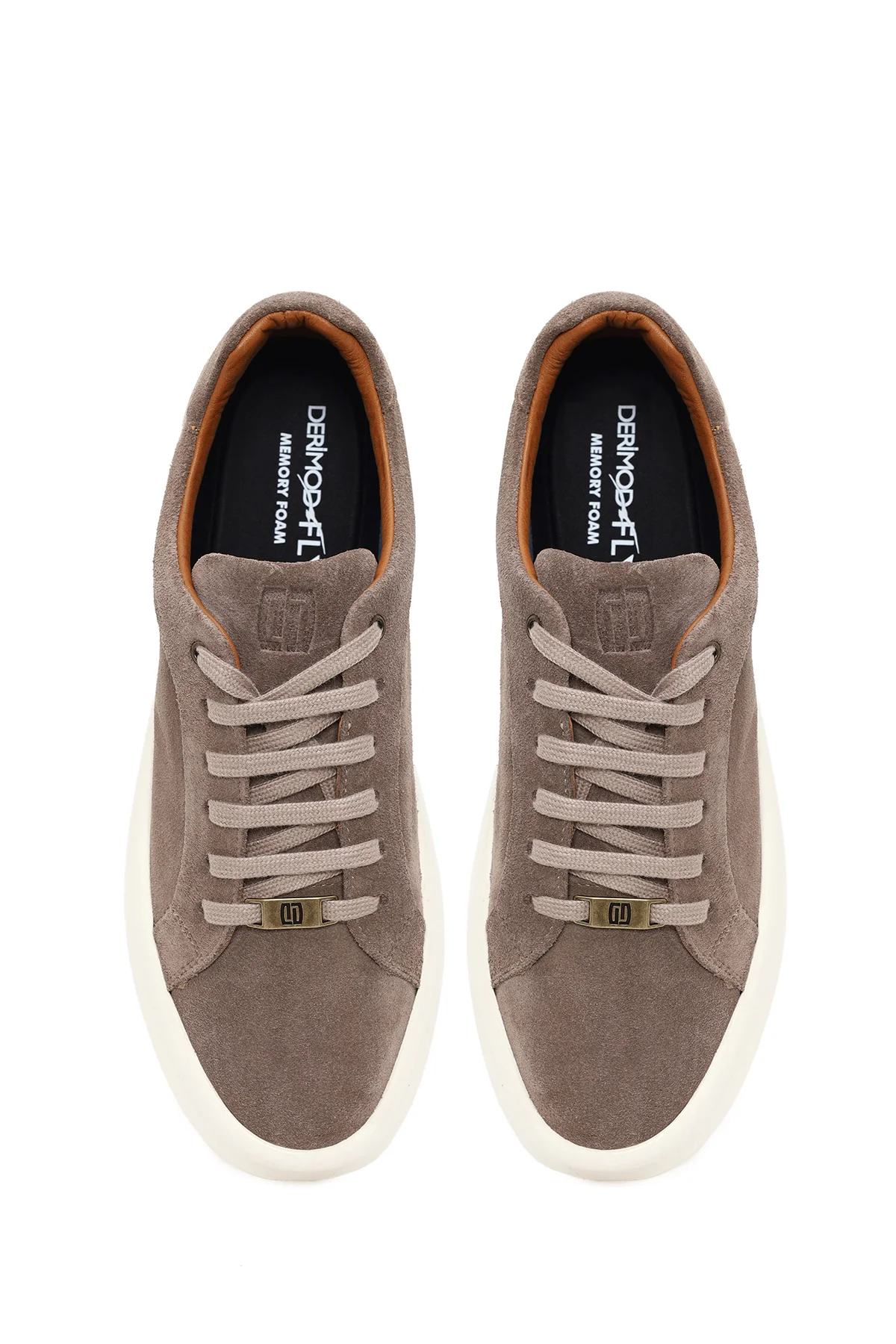 Derimod Fly Erkek Vizon Bağcıklı Kalın Tabanlı Süet Deri Sneaker - Image 4