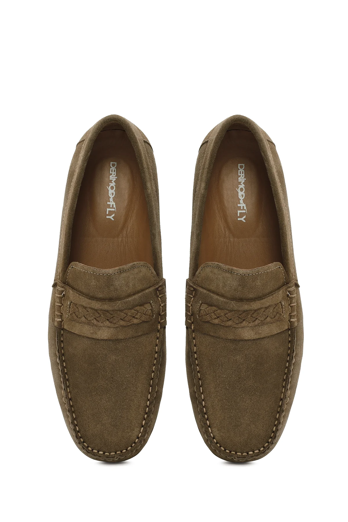 Derimod Fly Erkek Vizon Süet Deri Casual Loafer - Image 7