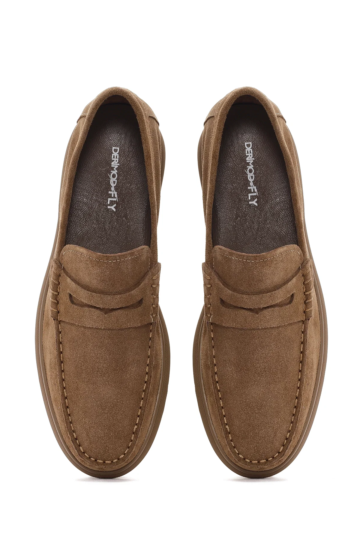 Derimod Fly Erkek Vizon Süet Deri Casual Loafer - Image 7