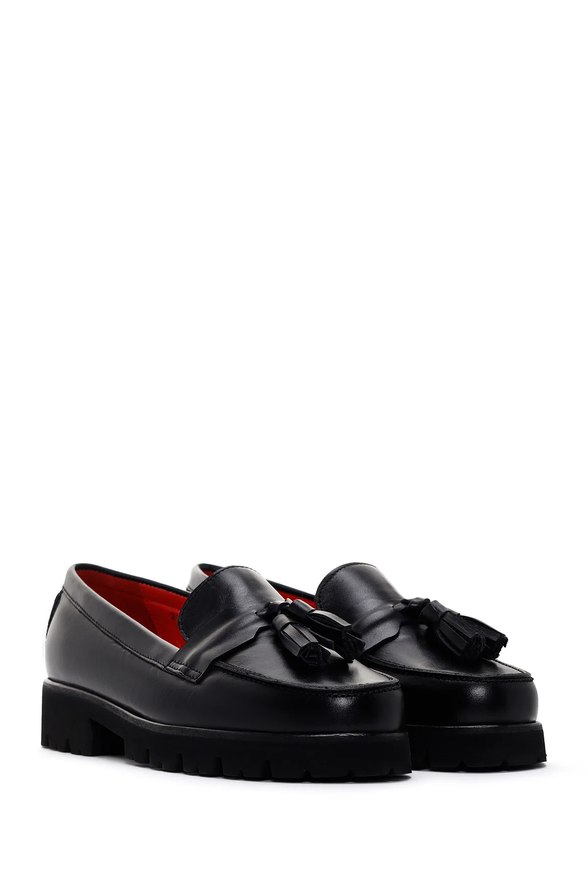 Derimod Gritti Kadın Siyah Deri Maskülen Loafer - Image 3