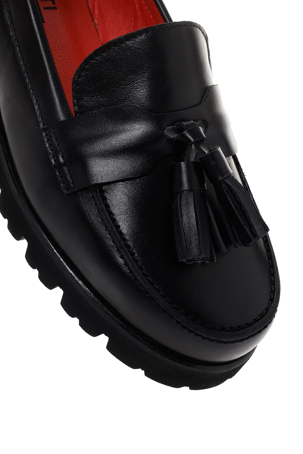 Derimod Gritti Kadın Siyah Deri Maskülen Loafer - Image 9