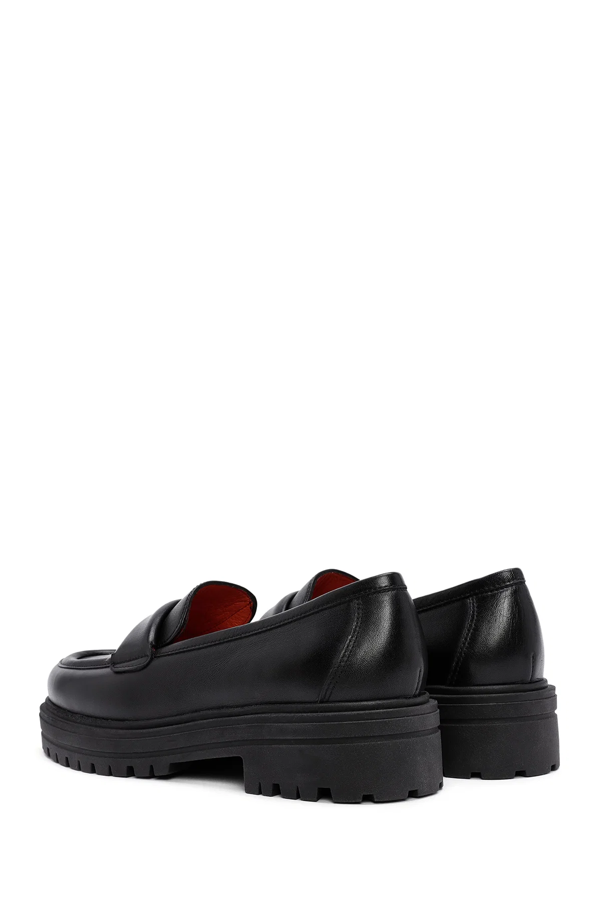 Derimod Gritti Kadın Siyah Deri Maskülen Loafer - Image 5