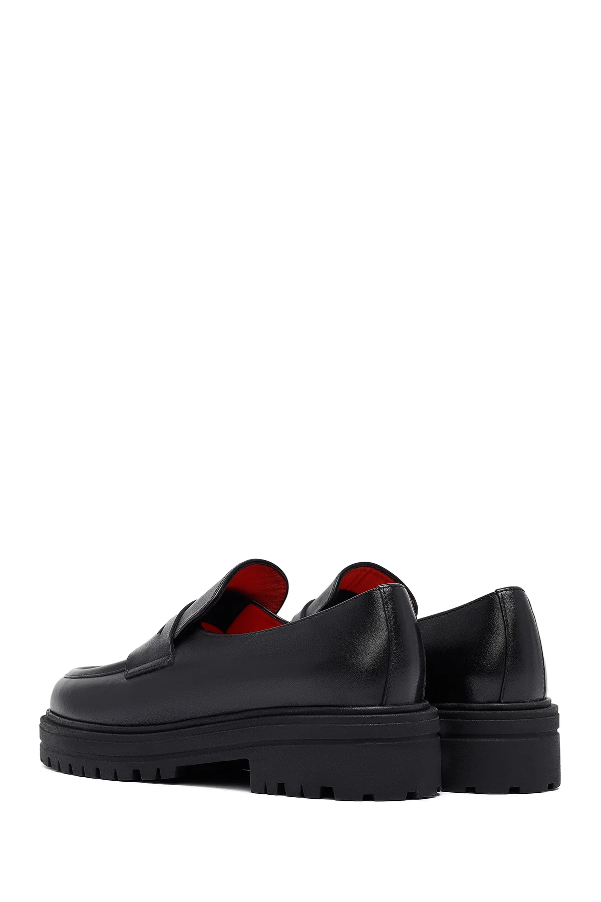 Derimod Gritti Kadın Siyah Deri Maskülen Loafer - Image 5