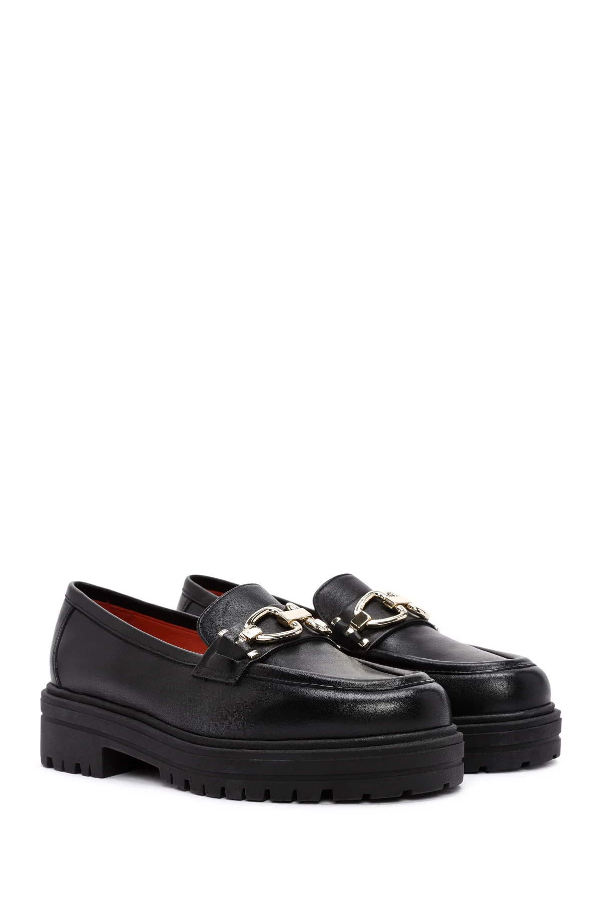 Derimod Gritti Kadın Siyah Toka Detaylı Deri Maskülen Loafer - Image 3