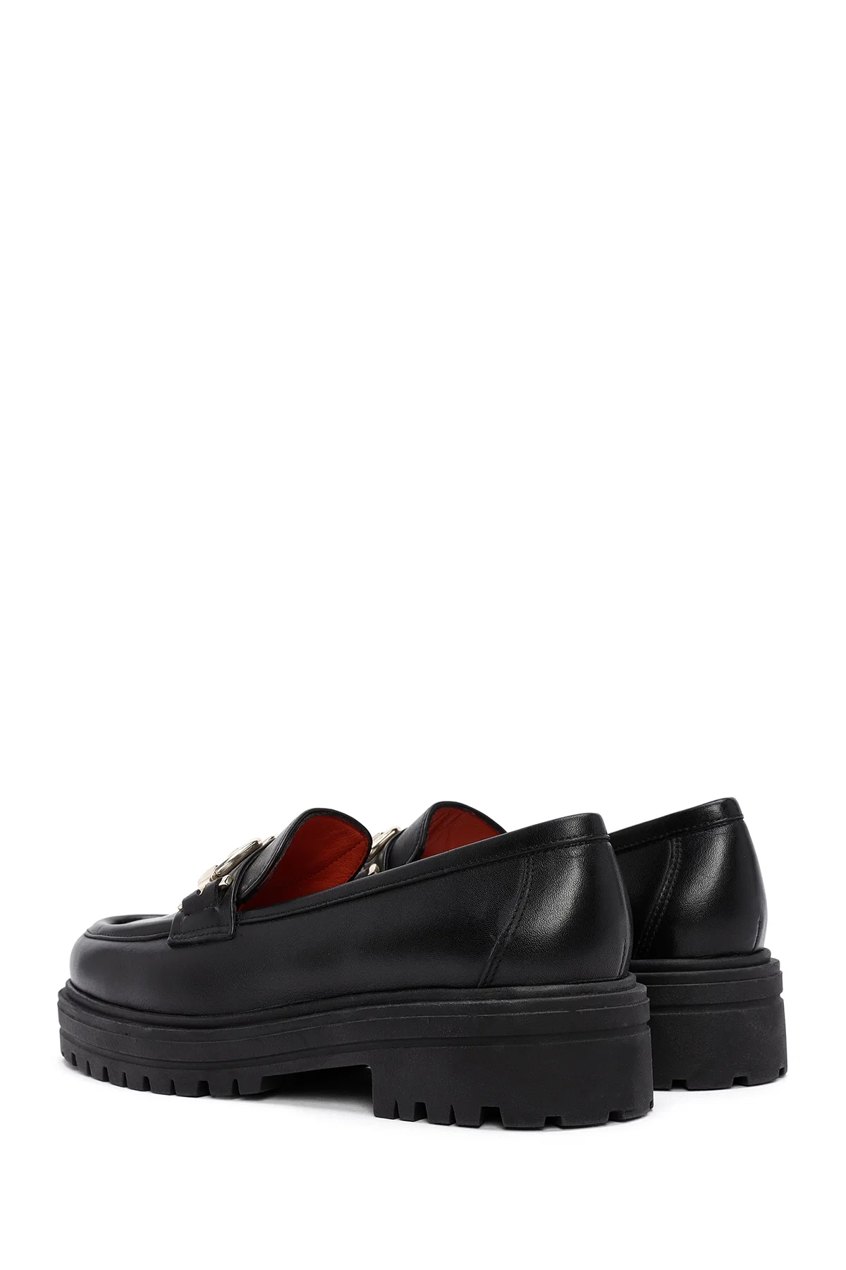 Derimod Gritti Kadın Siyah Toka Detaylı Deri Maskülen Loafer - Image 5