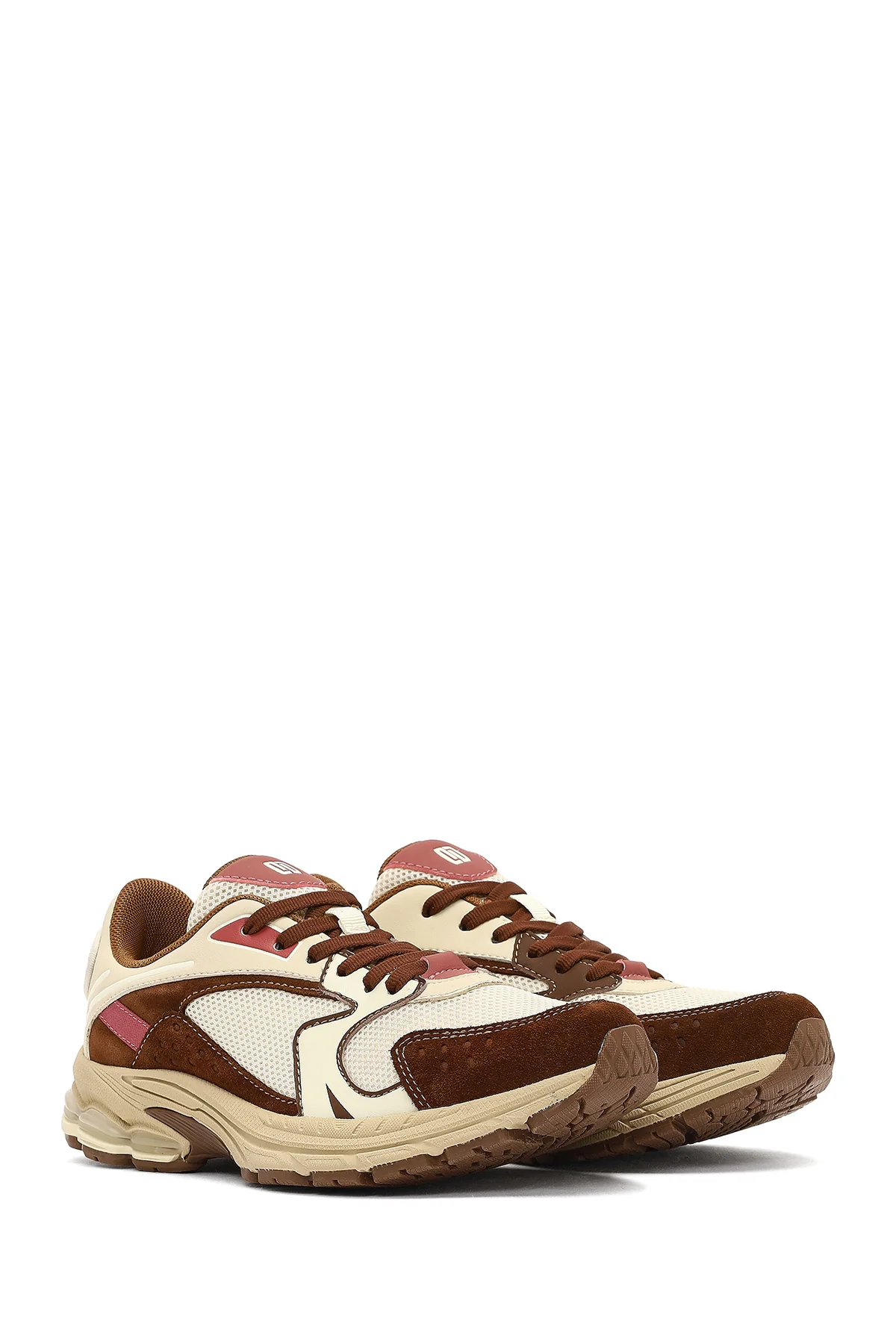 Derimod Studio Kadın Bej Bağcıklı Kalın Tabanlı Sneaker - Image 3