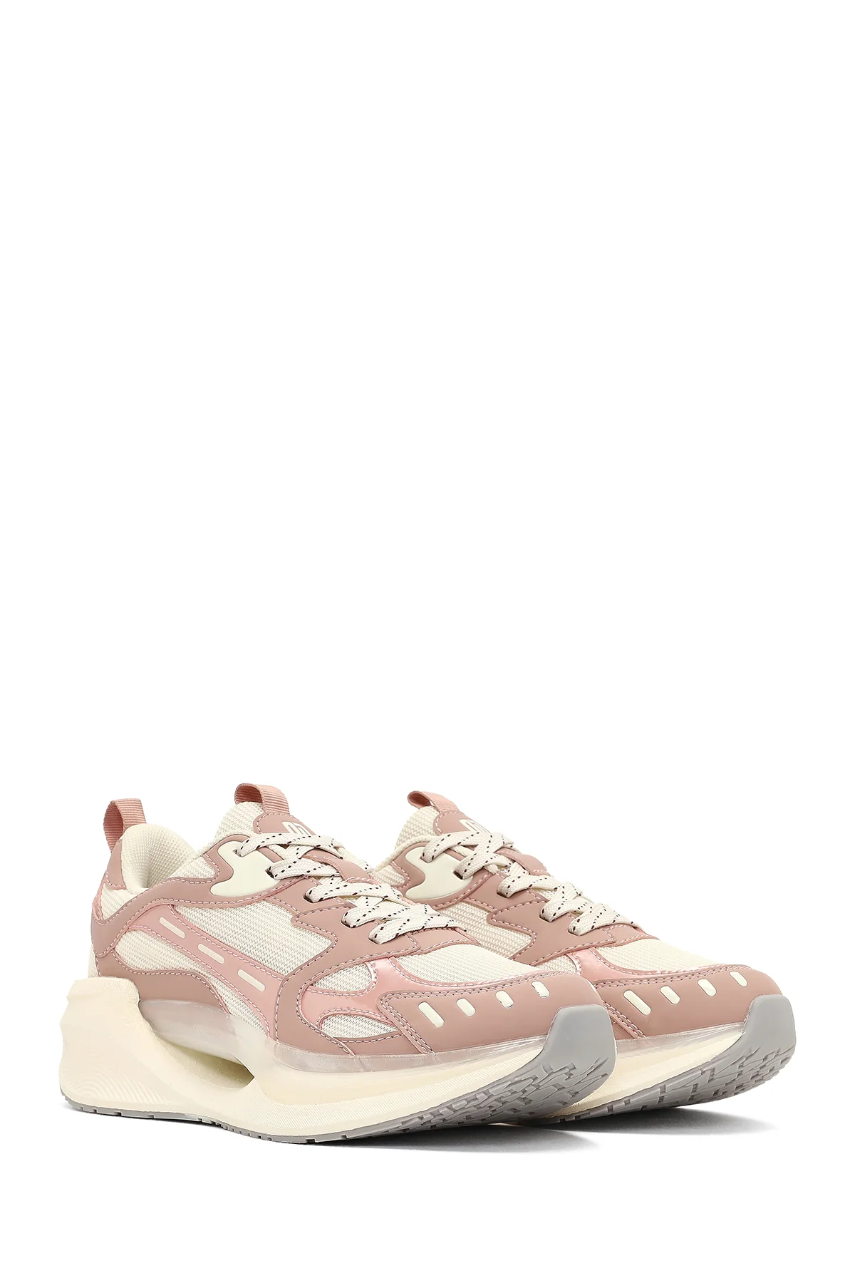 Derimod Studio Kadın Bej Bağcıklı Kalın Tabanlı Sneaker - Image 3