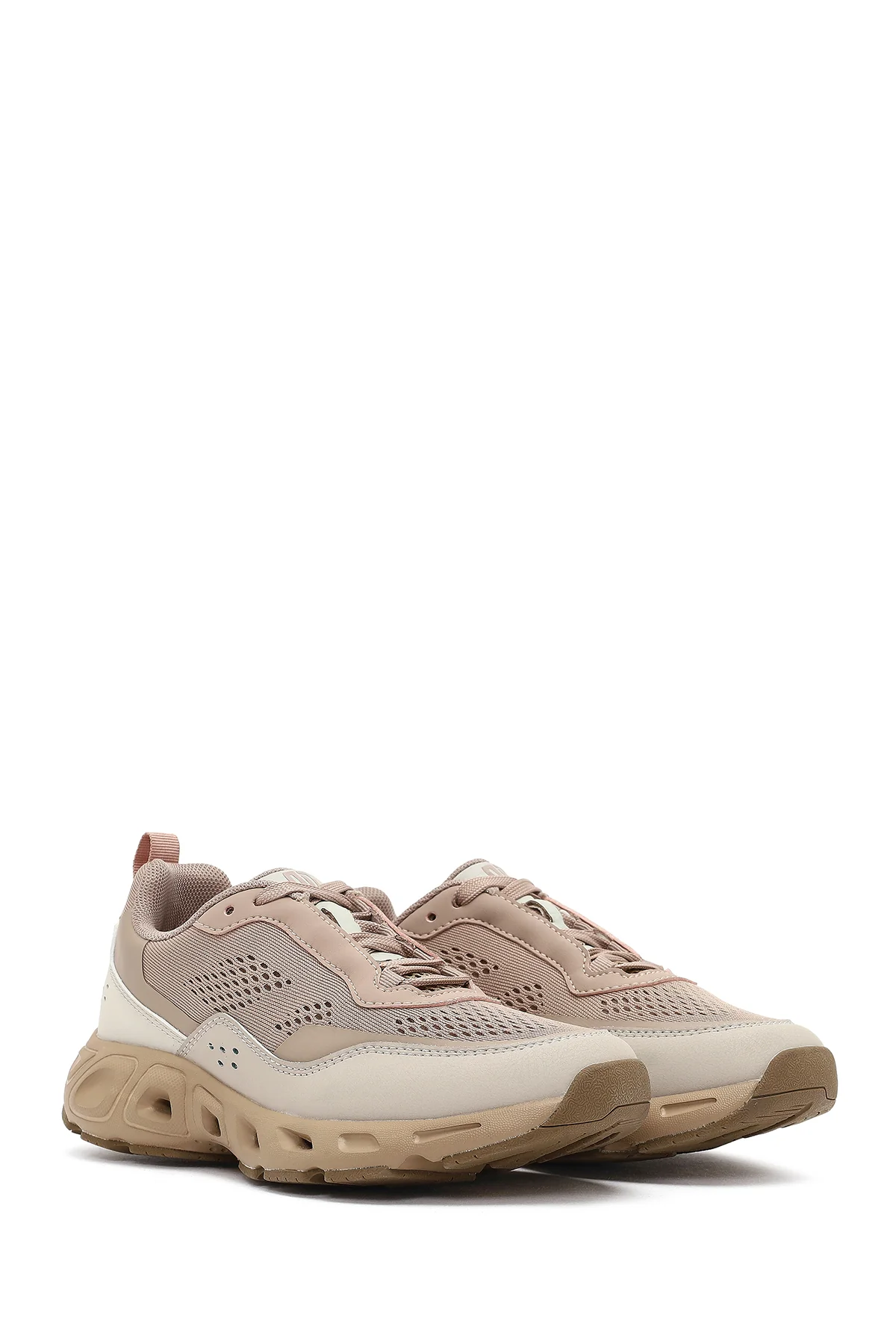 Derimod Studio Kadın Bej Bağcıklı Kalın Tabanlı Sneaker - Image 3
