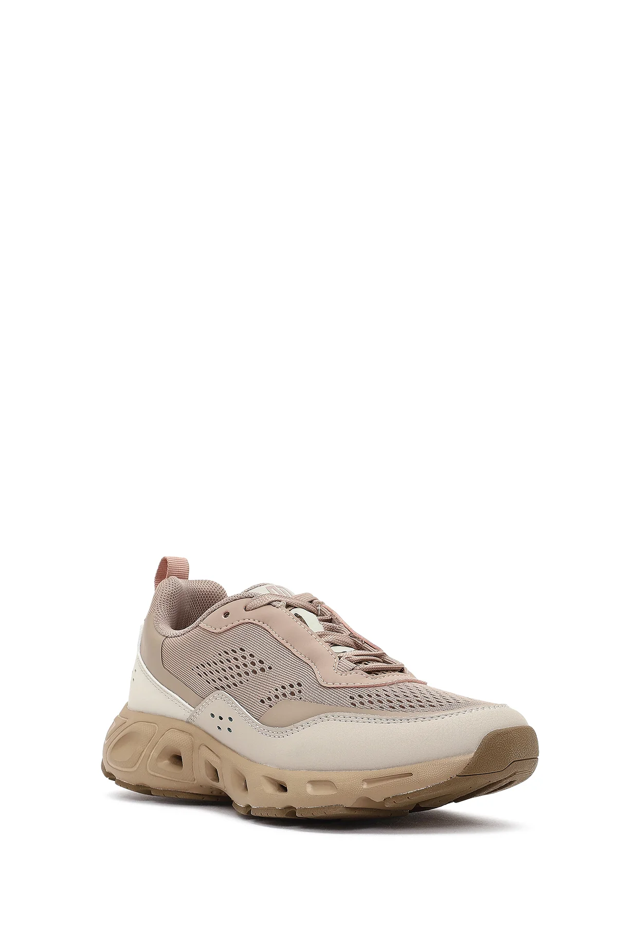 Derimod Studio Kadın Bej Bağcıklı Kalın Tabanlı Sneaker - Image 6