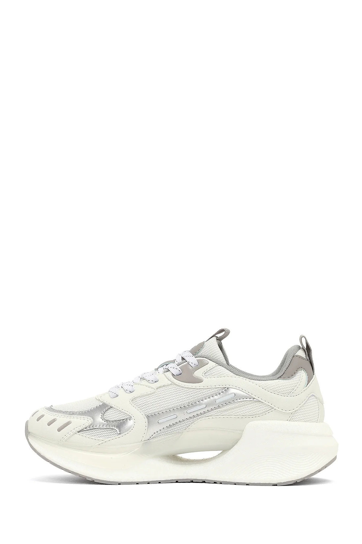 Derimod Studio Kadın Gümüş Bağcıklı Kalın Tabanlı Sneaker - Image 2