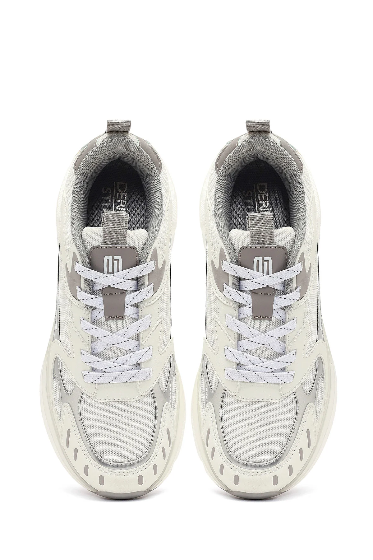 Derimod Studio Kadın Gümüş Bağcıklı Kalın Tabanlı Sneaker - Image 7
