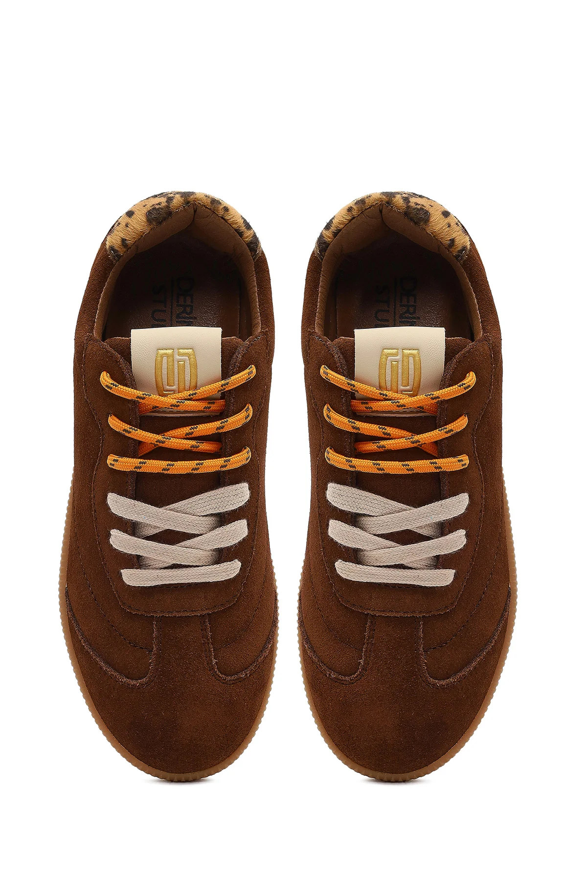 Derimod Studio Kadın Kahverengi Bağcıklı Süet Sneaker - Image 7