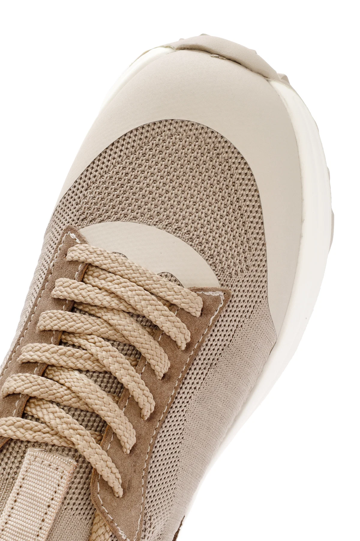 Derimod Zero Erkek Bej Bağcıklı Kalın Tabanlı Kumaş Sneaker - Image 10