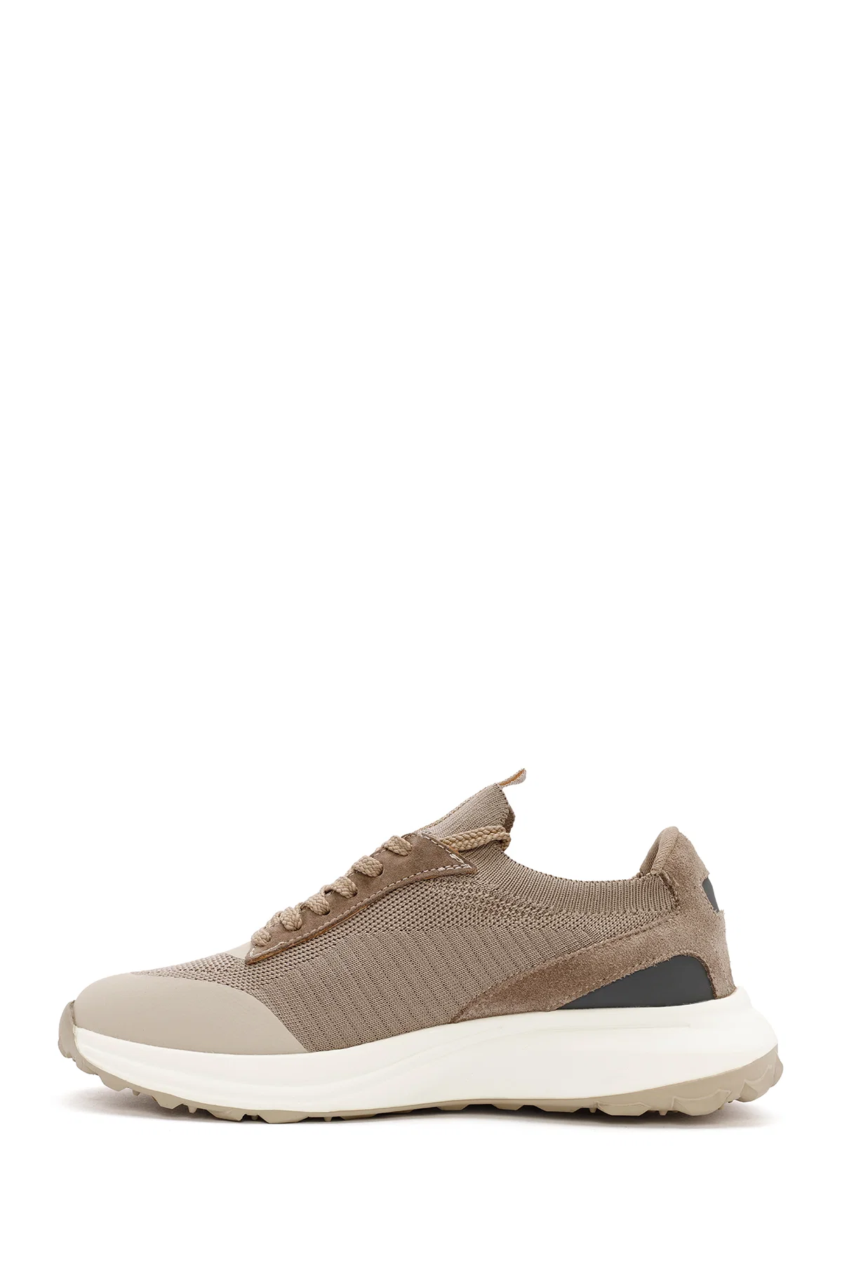 Derimod Zero Erkek Bej Bağcıklı Kalın Tabanlı Kumaş Sneaker - Image 2