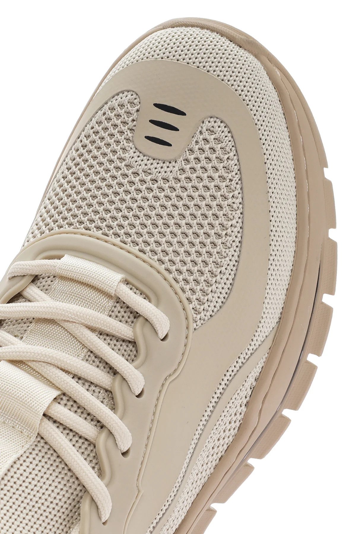 Derimod Zero Erkek Bej Bağcıklı Kalın Tabanlı Kumaş Sneaker - Image 10